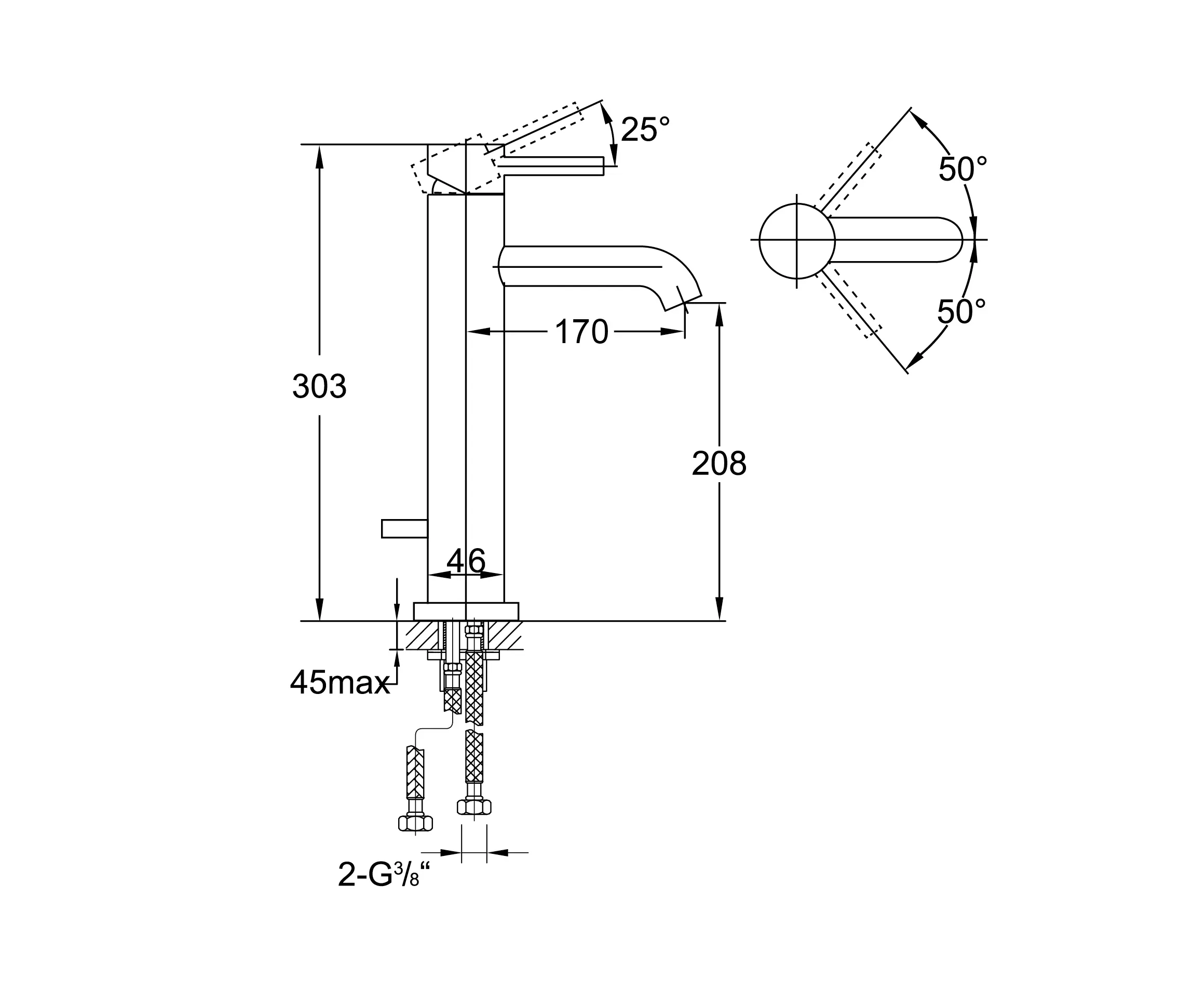 Steinberg - 100 1710 Mitigeur mono commande de lavabo sans garniture d'ècoulement