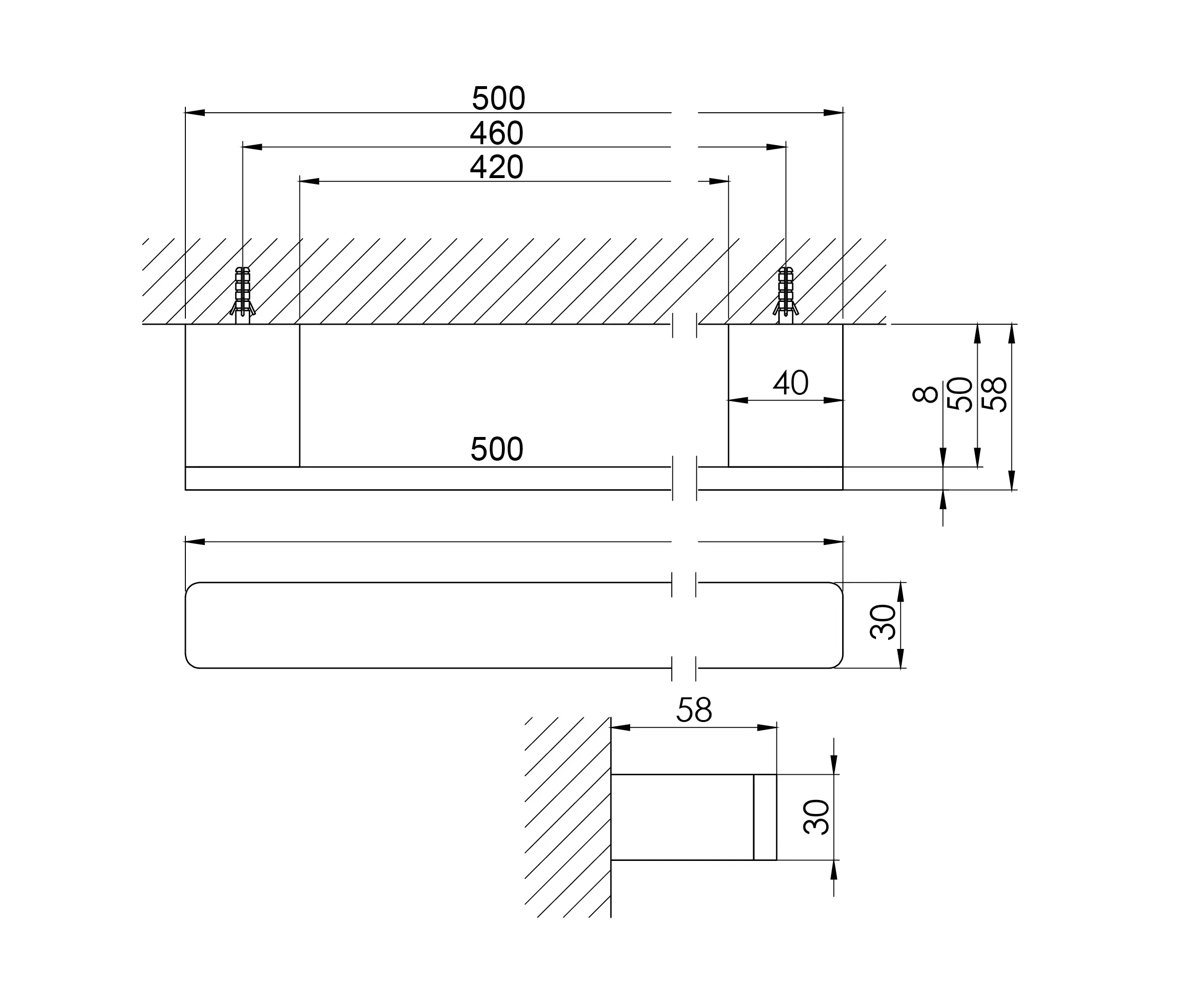 Steinberg - 420 2645 Towel bar 450 mm