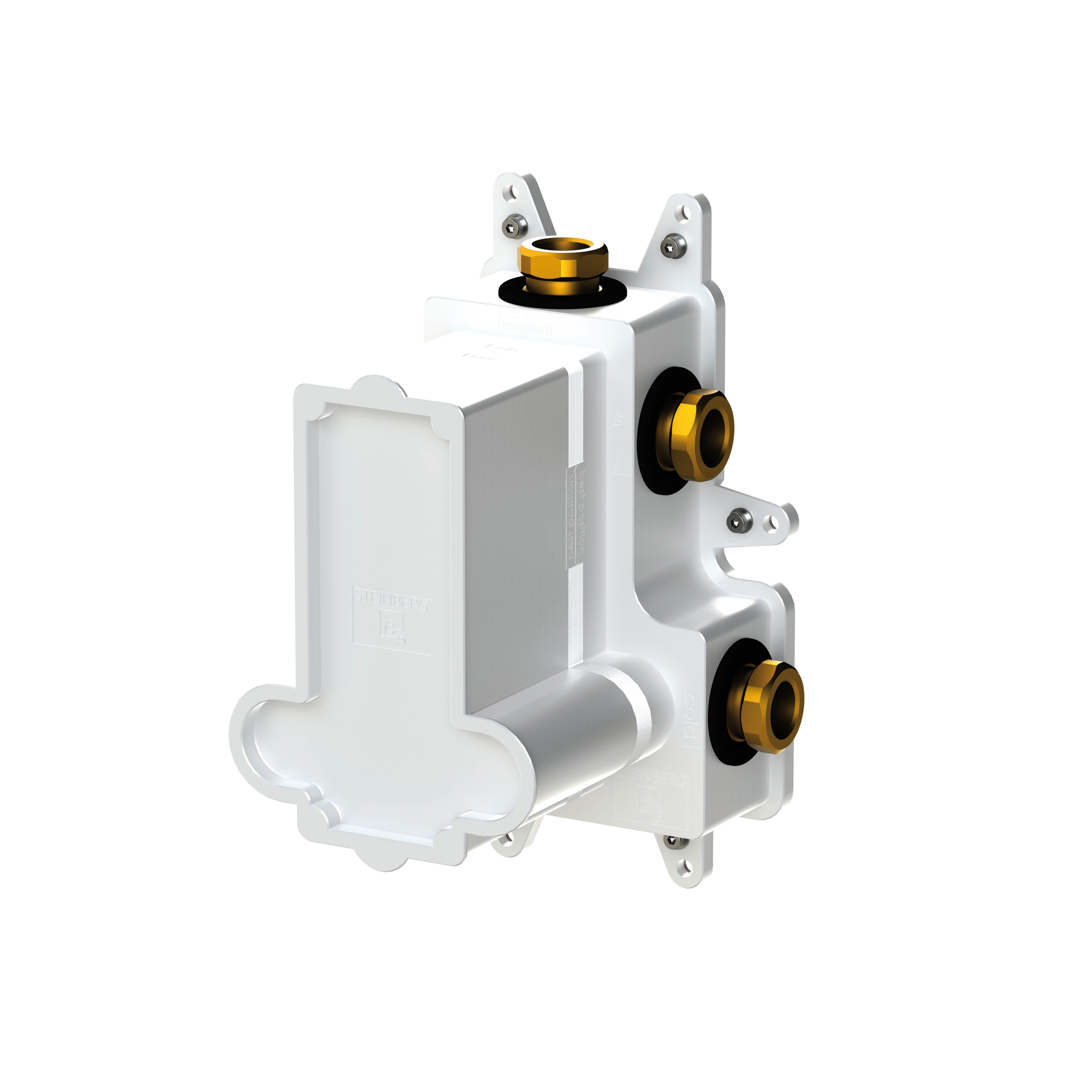 Mostrar el producto 010 4130 Steinbox Concealed set 1/2“ for thermostatic shower mixer with 3 way diverter, temperature and volume control del fabricante Steinberg