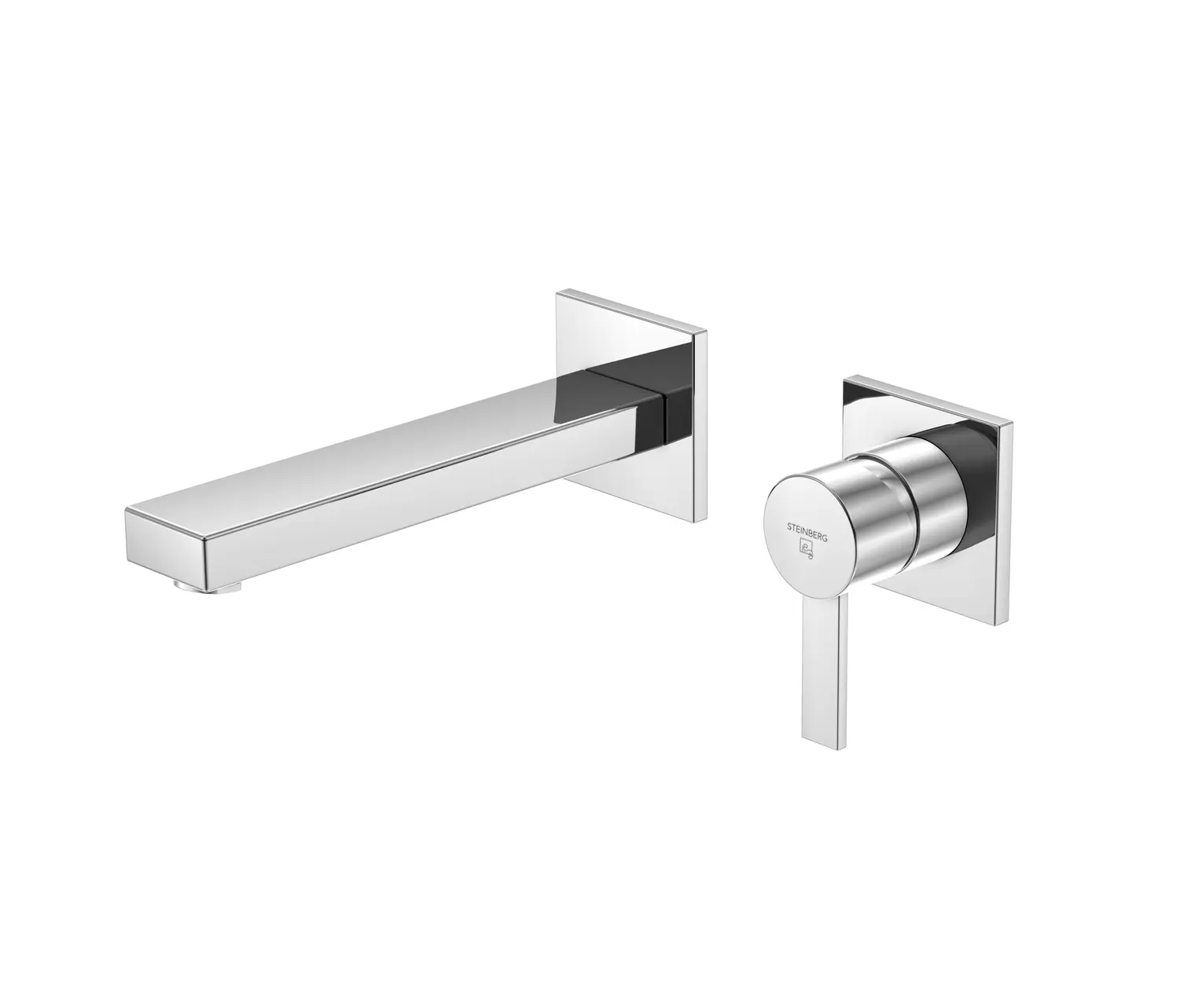 Steinberg - 120 1814 3 Wall mounted single lever basin mixer (Finish set)