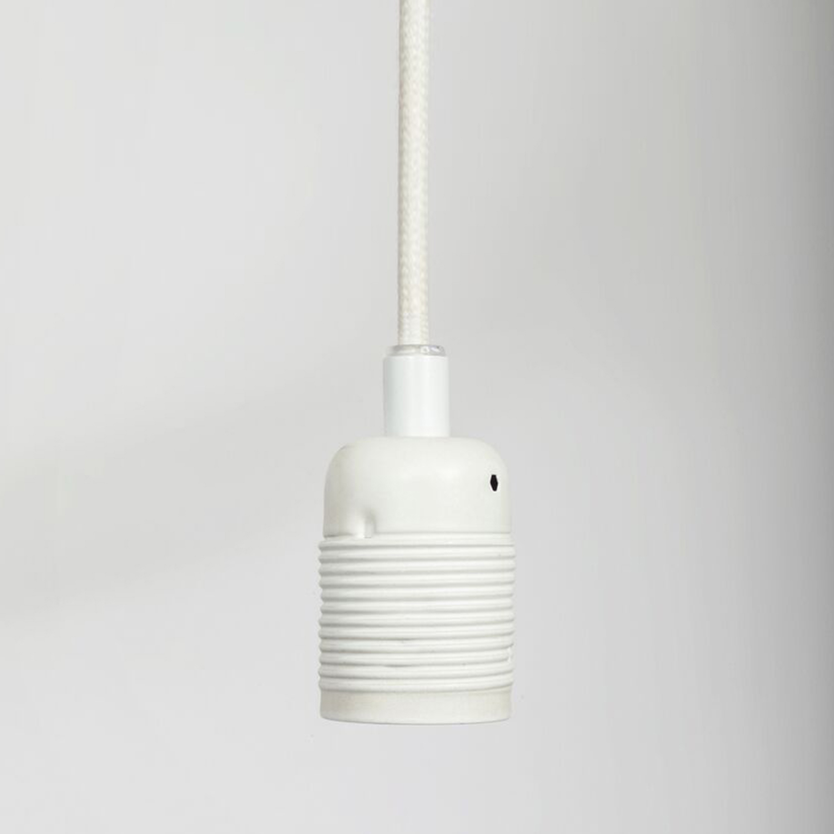 E27 pendant Matt White / White Cable