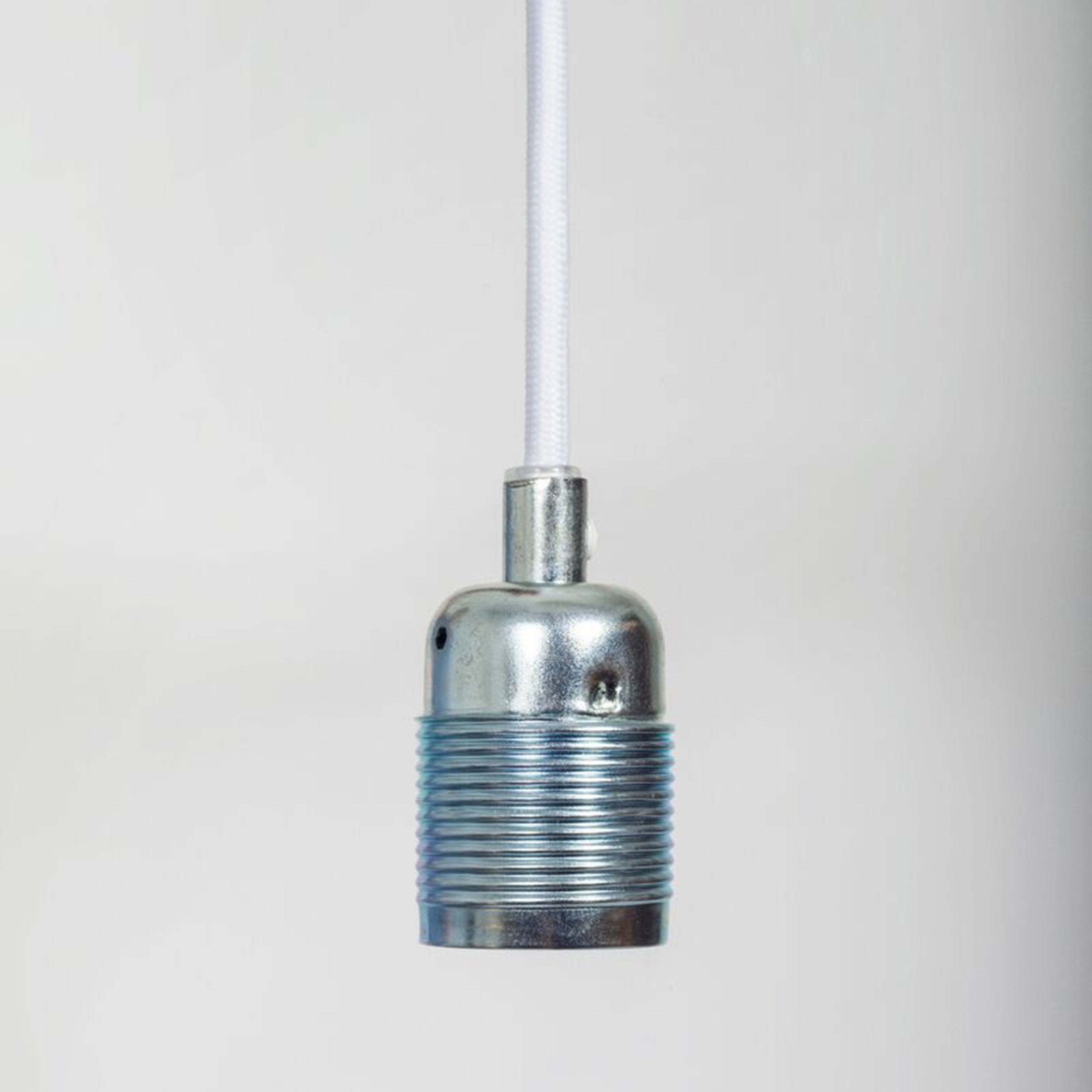 E27 pendant Steel / White Cable