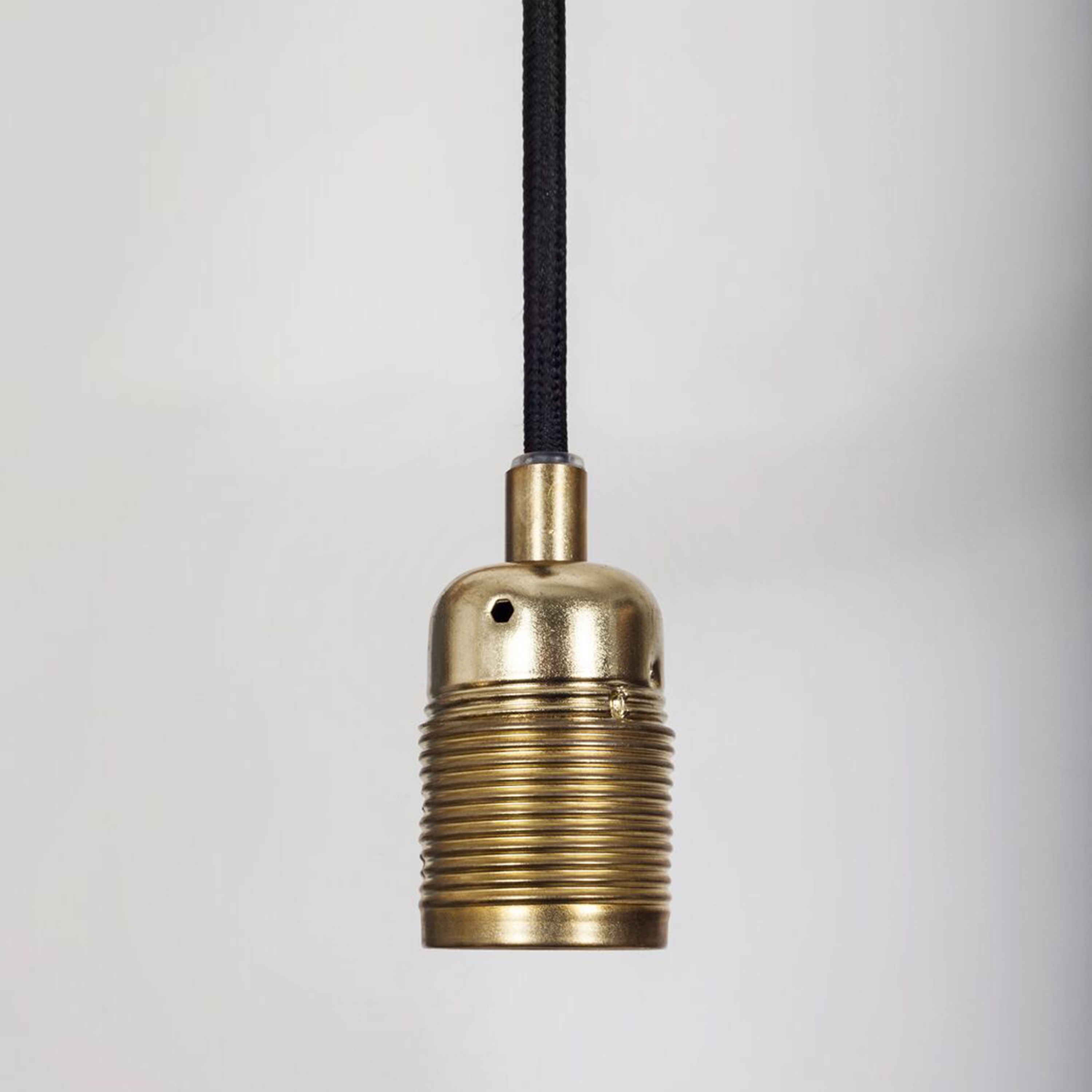 E27 pendant Brass / Black Cable
