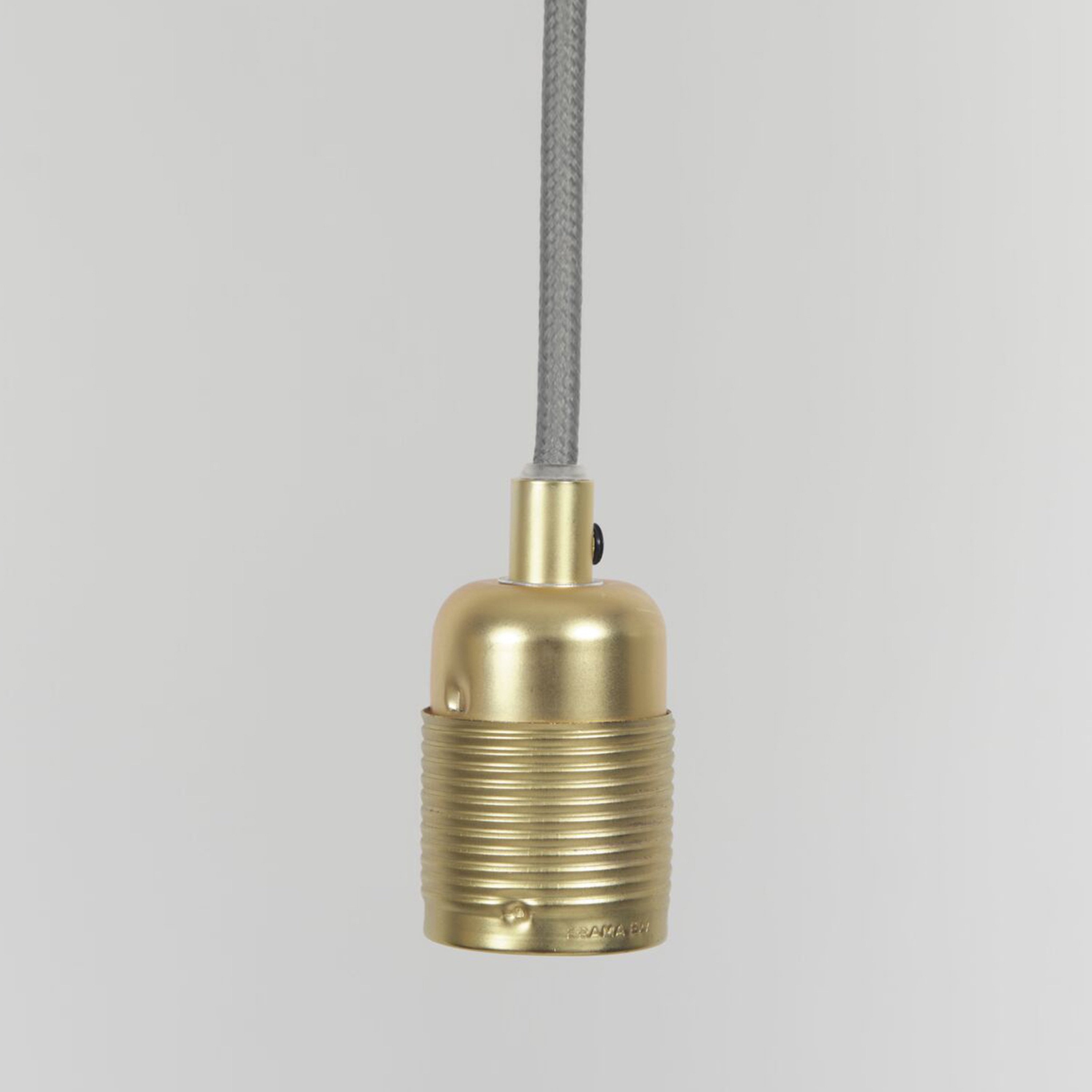 E27 pendant Brass / White Cable