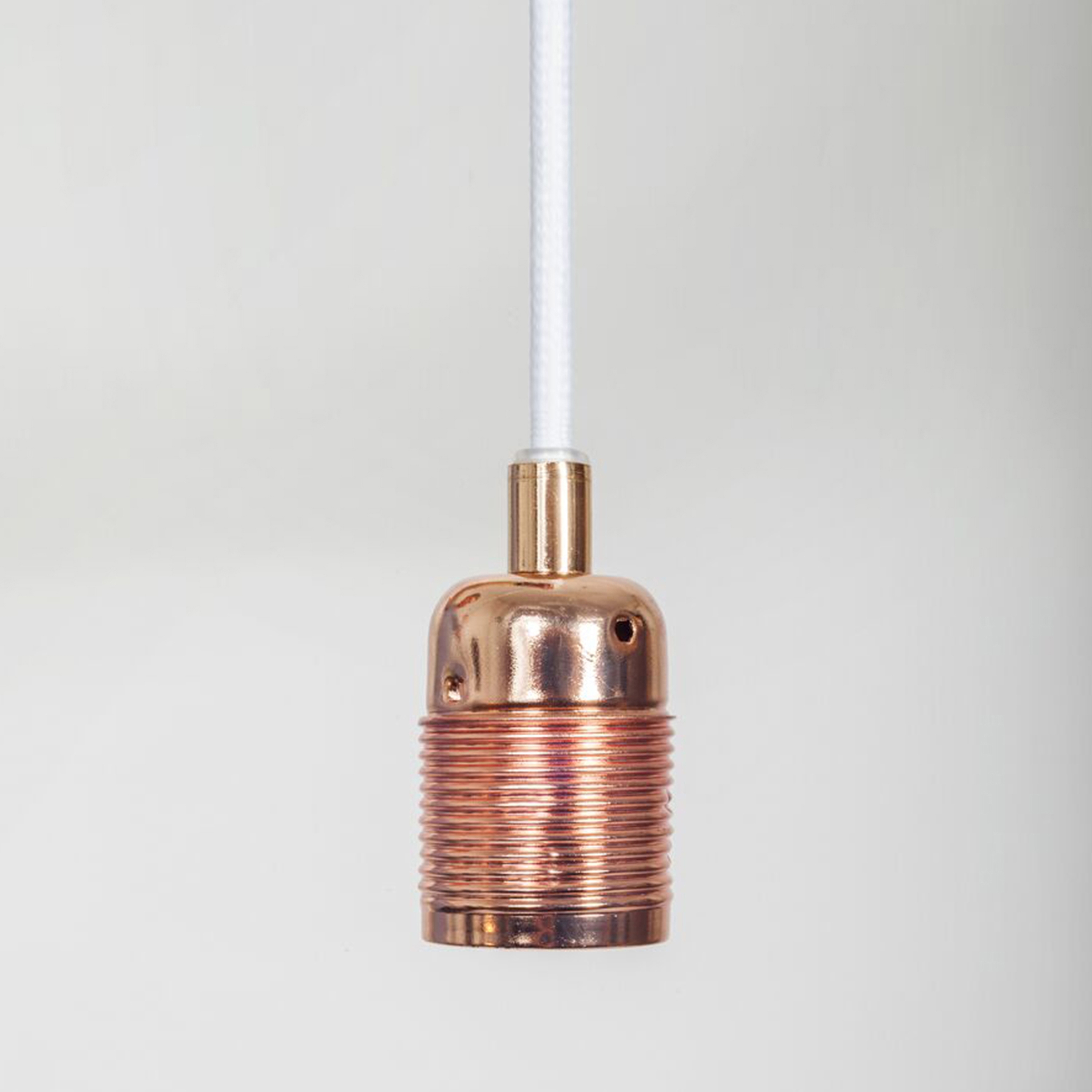 E27 pendant Copper / White Cable