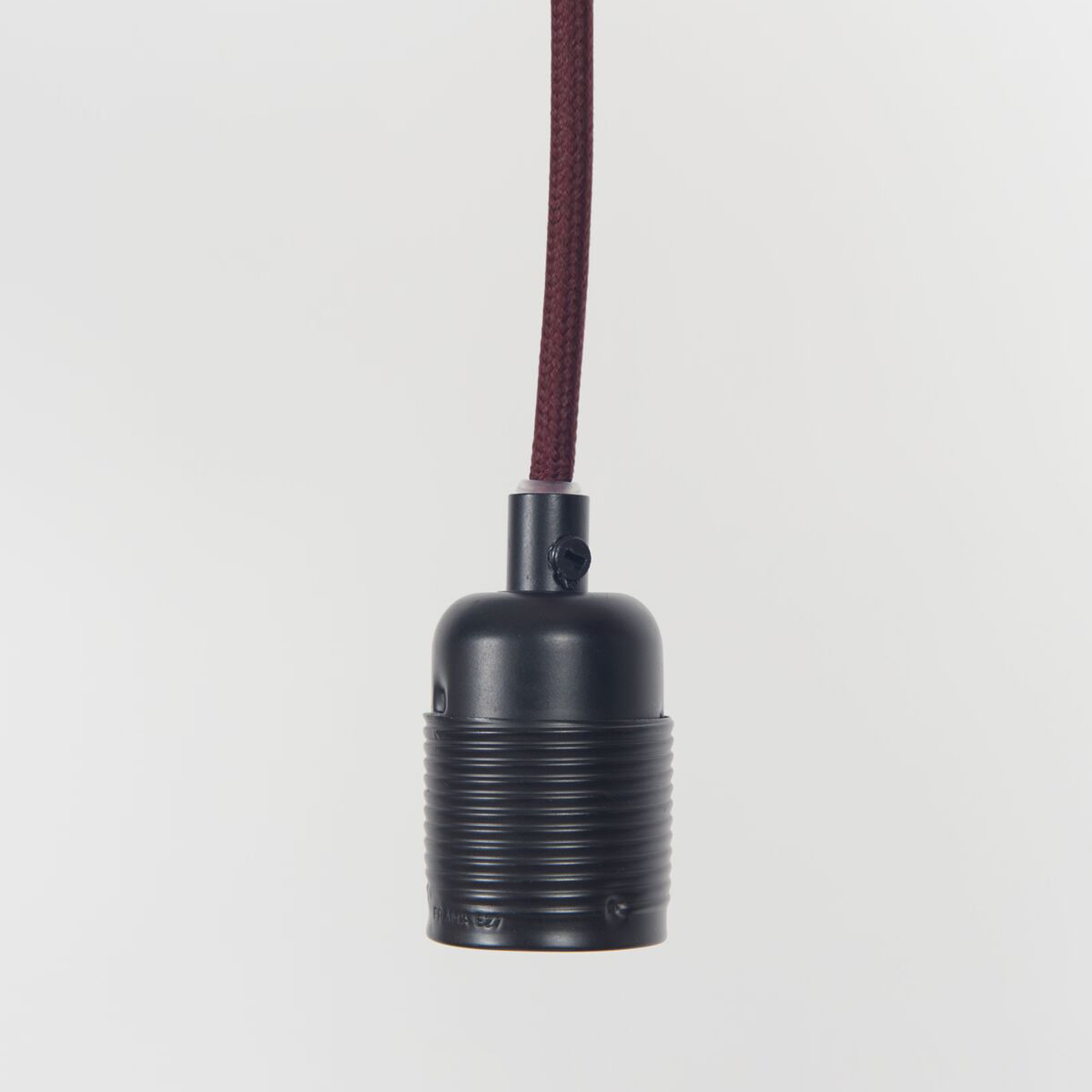 E27 pendant Matt Black / Bordeaux Cable