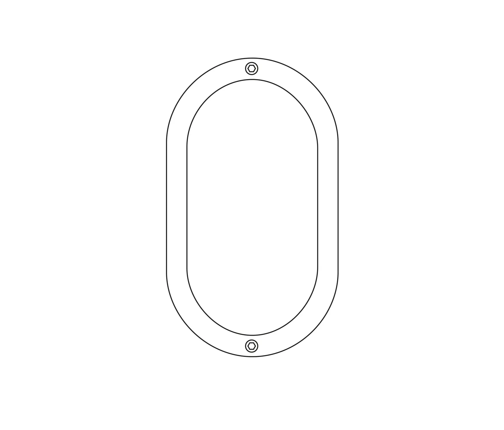 Original BTC - Oval Aluminium Bulkhead With Eye Shield E27 Aluminium