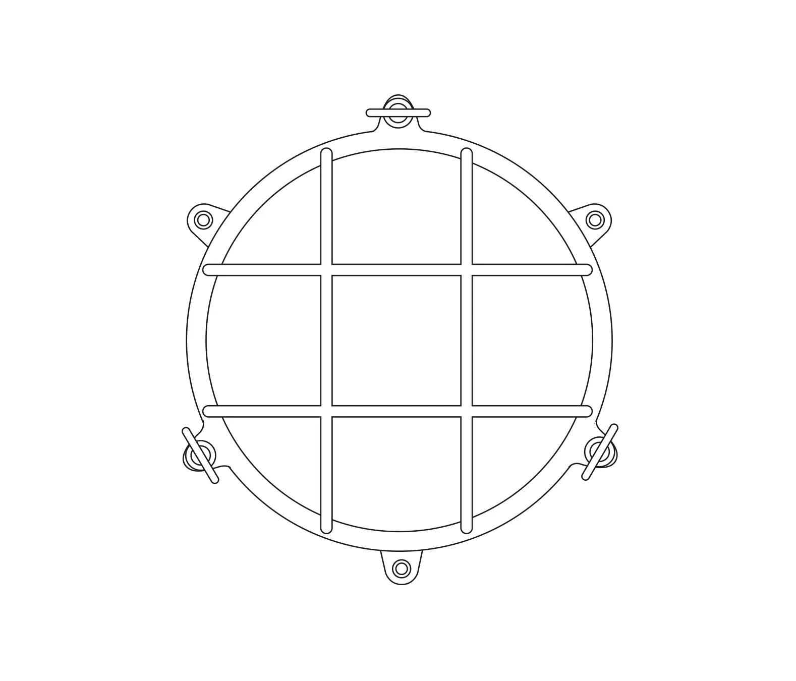 Original BTC - Brass Bulkhead Wandleuchte, Wandschrauben am Gehäuse, Verchromt