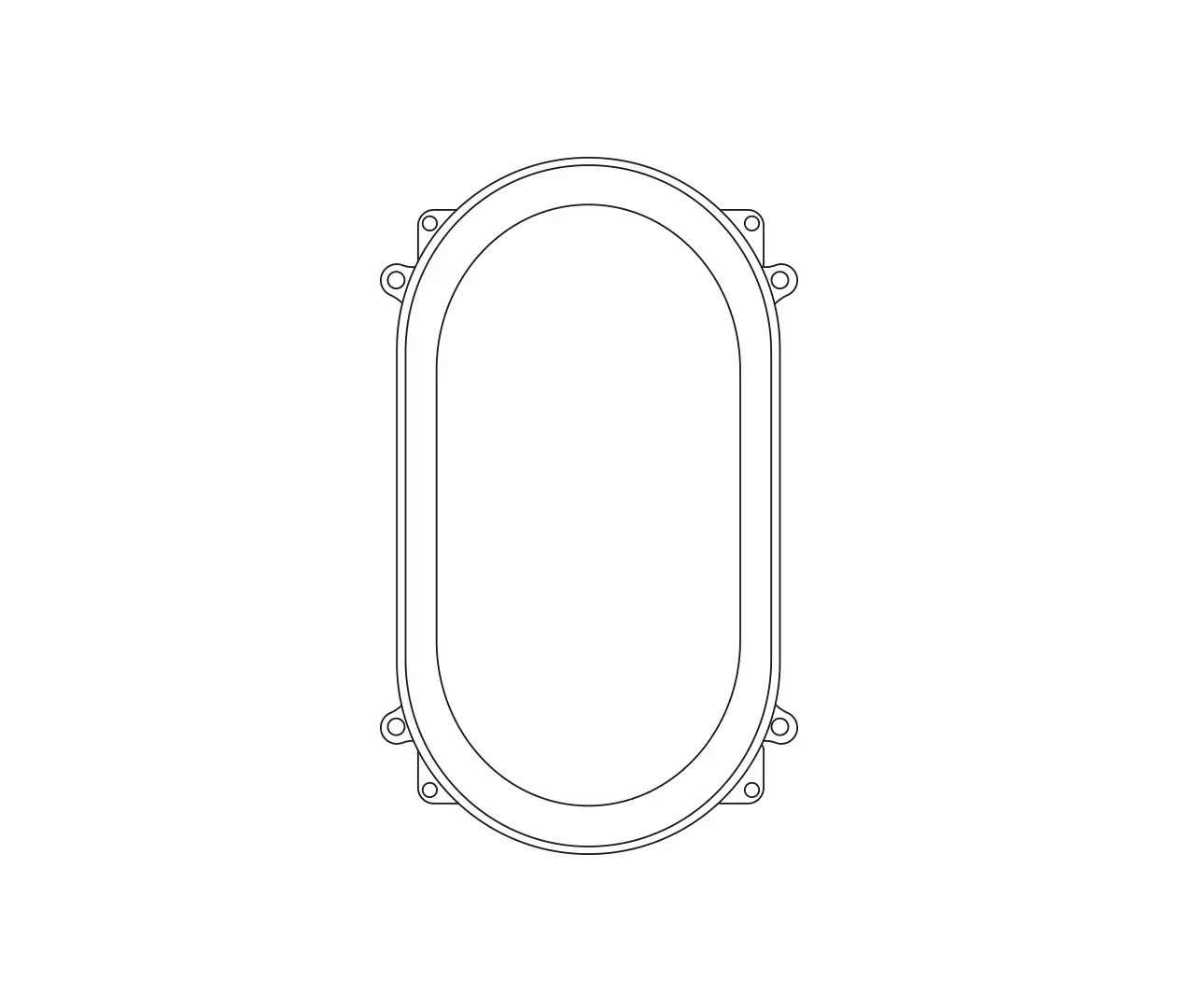 Original BTC - Rectangular Bulkhead Fitting, Emergency-Non Maintained, Grey
