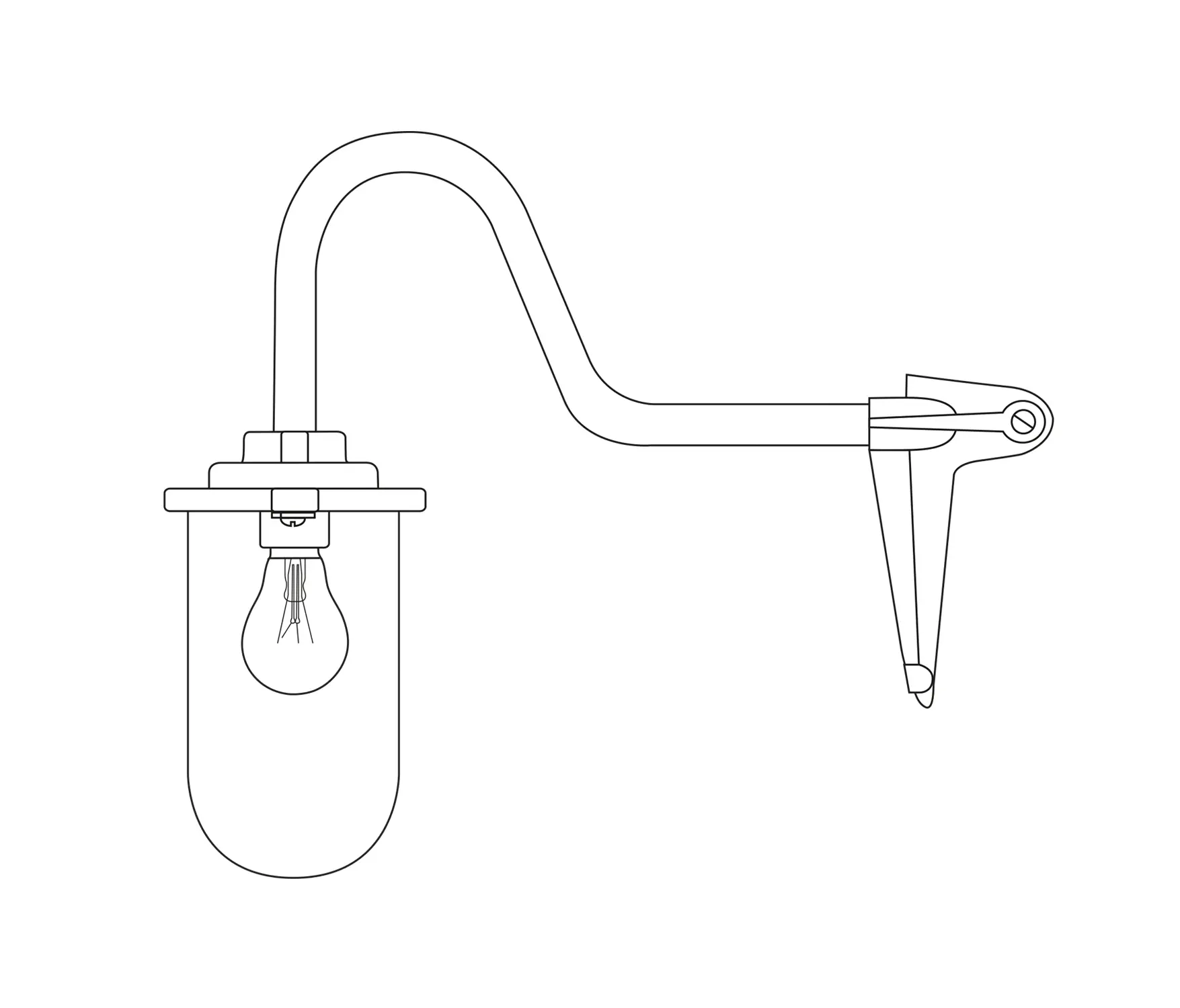 Original BTC - Bracket Light Wandleuchte, 60W, Runde Rosette, Verzinkt, Milchglas