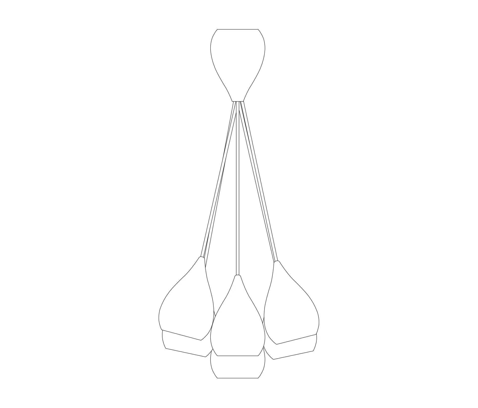 Original BTC - Drop One Grouping of Six Pendant Light, Black