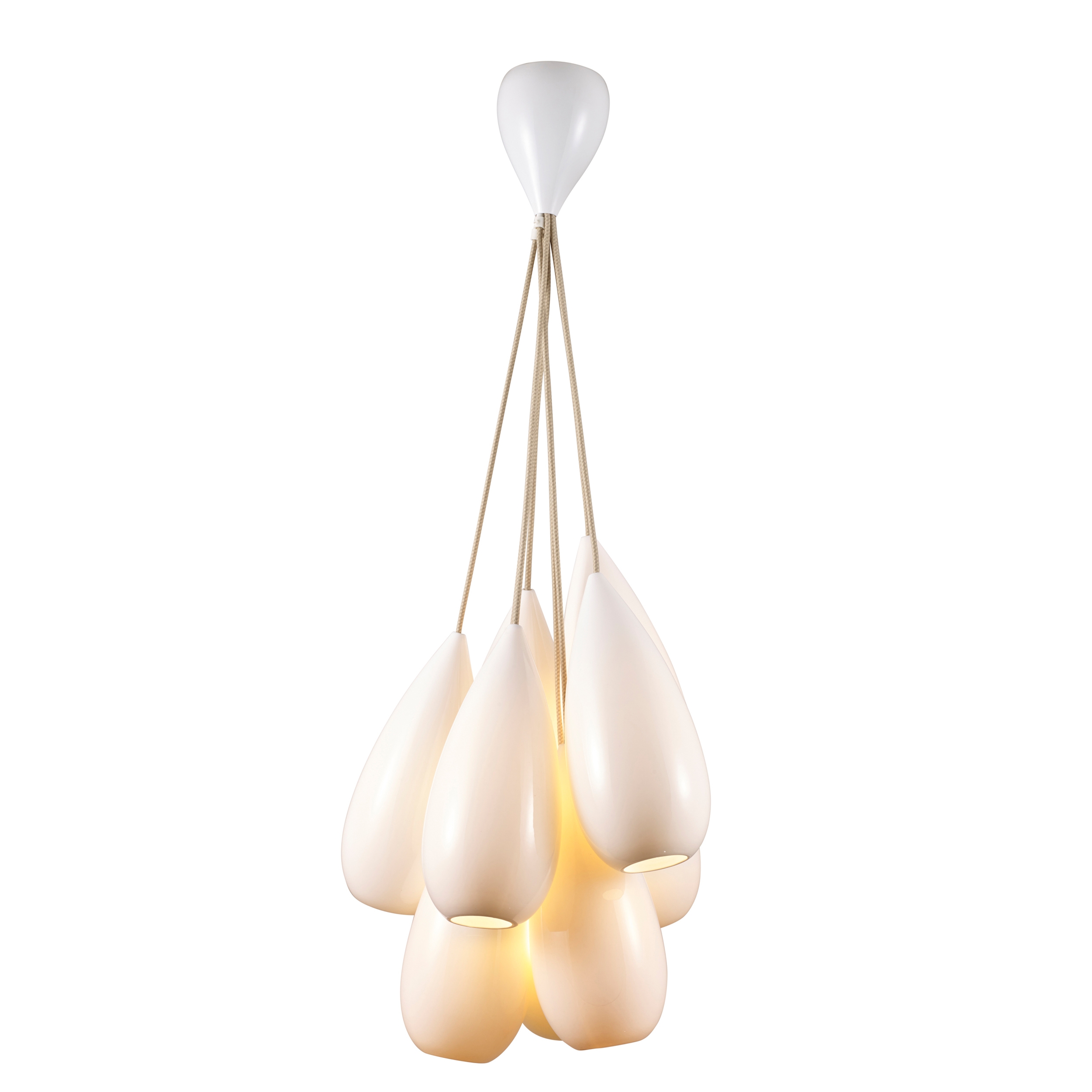 Display product Drop Zero Grouping of Nine Pendant Light, Natural from manufacturer Original BTC