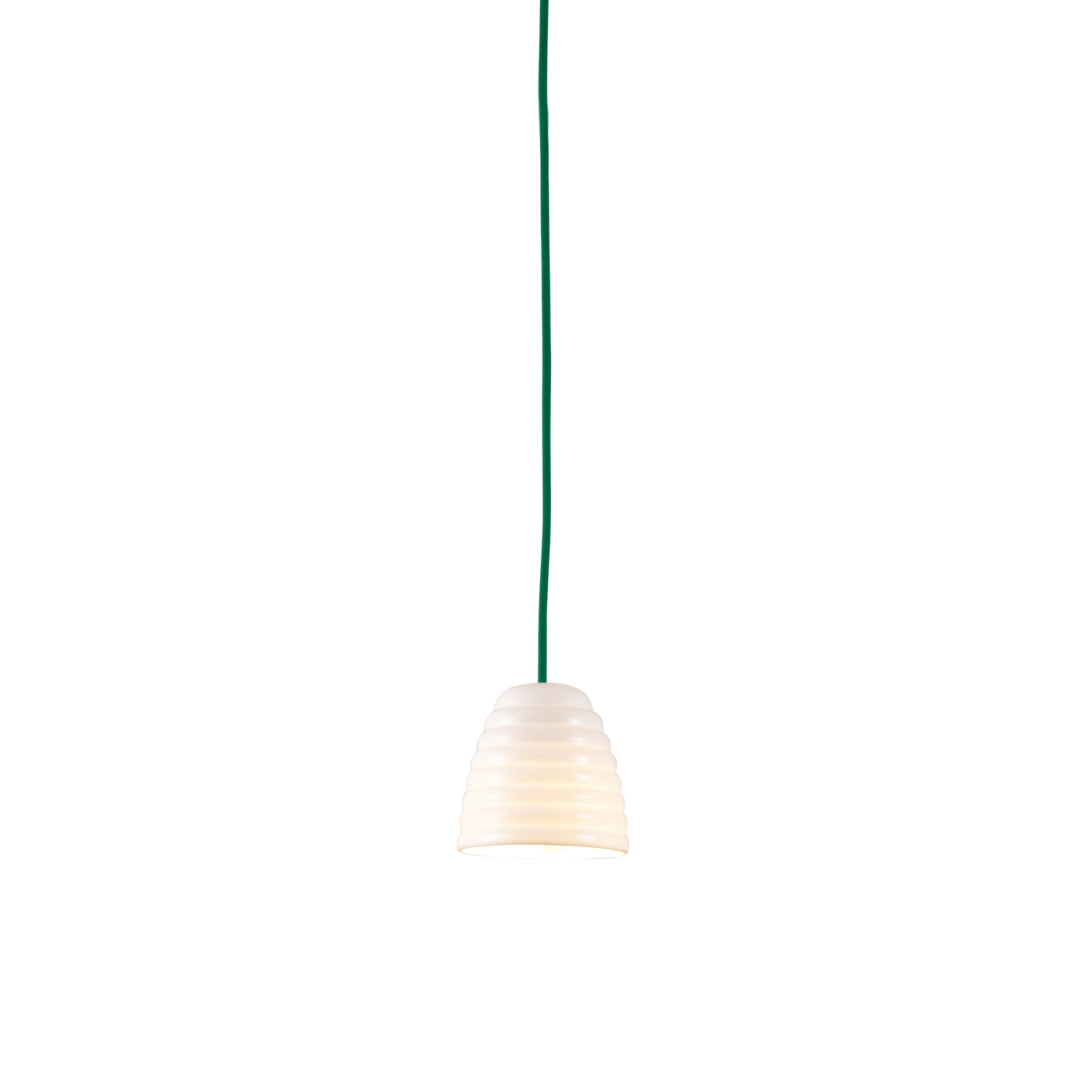 Hector Bibendum Size 1 Pendant, Natural with Green Cable