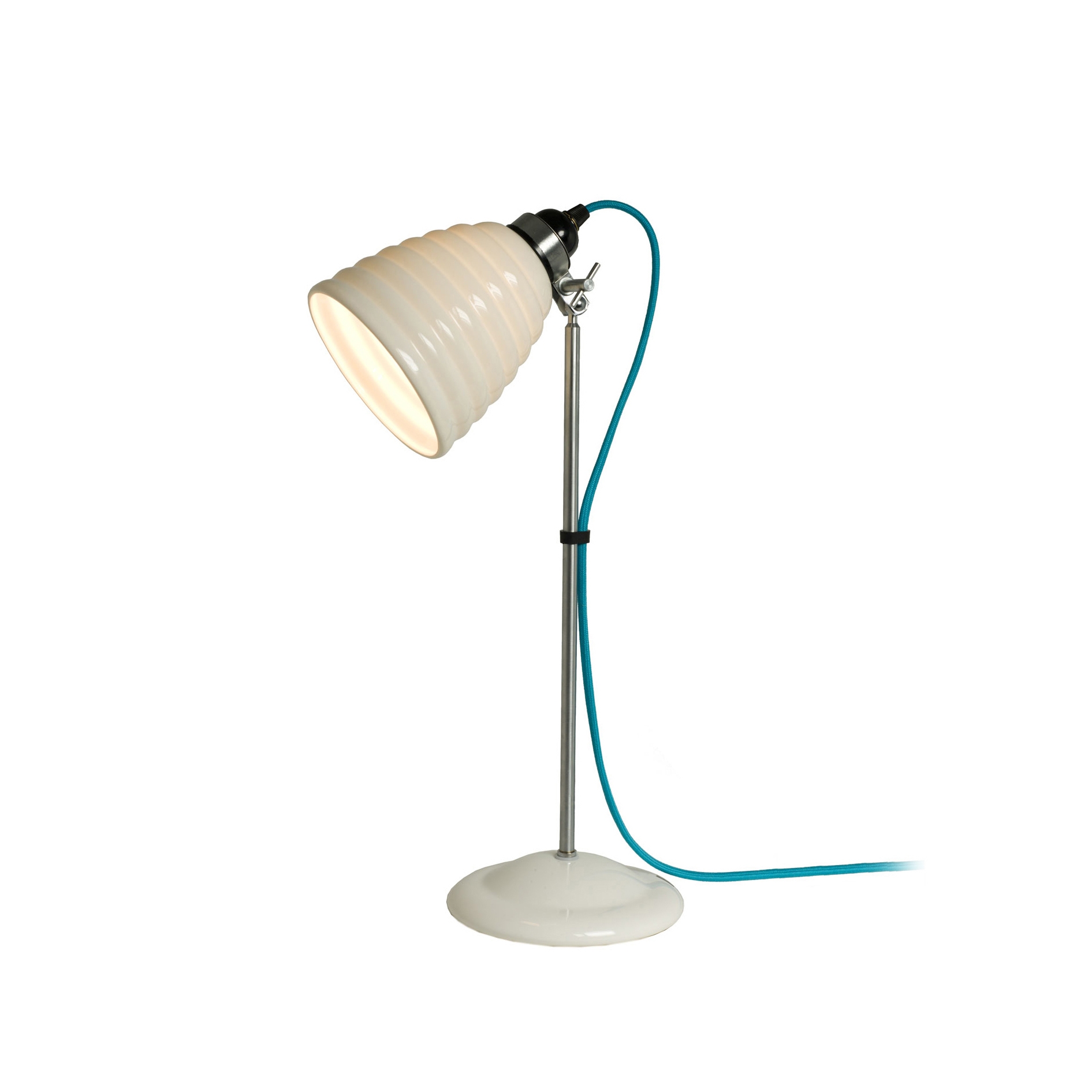 Hector Bibendum Table Lamp, Natural with Turquoise Cable