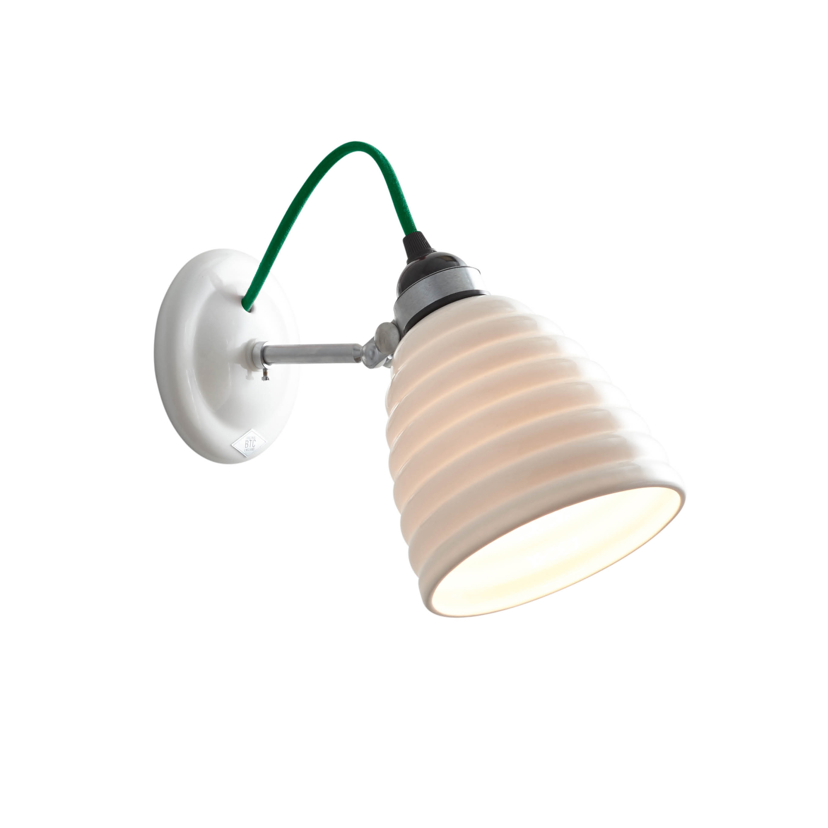Hector Bibendum Wall Light, Natural with Green Cable
