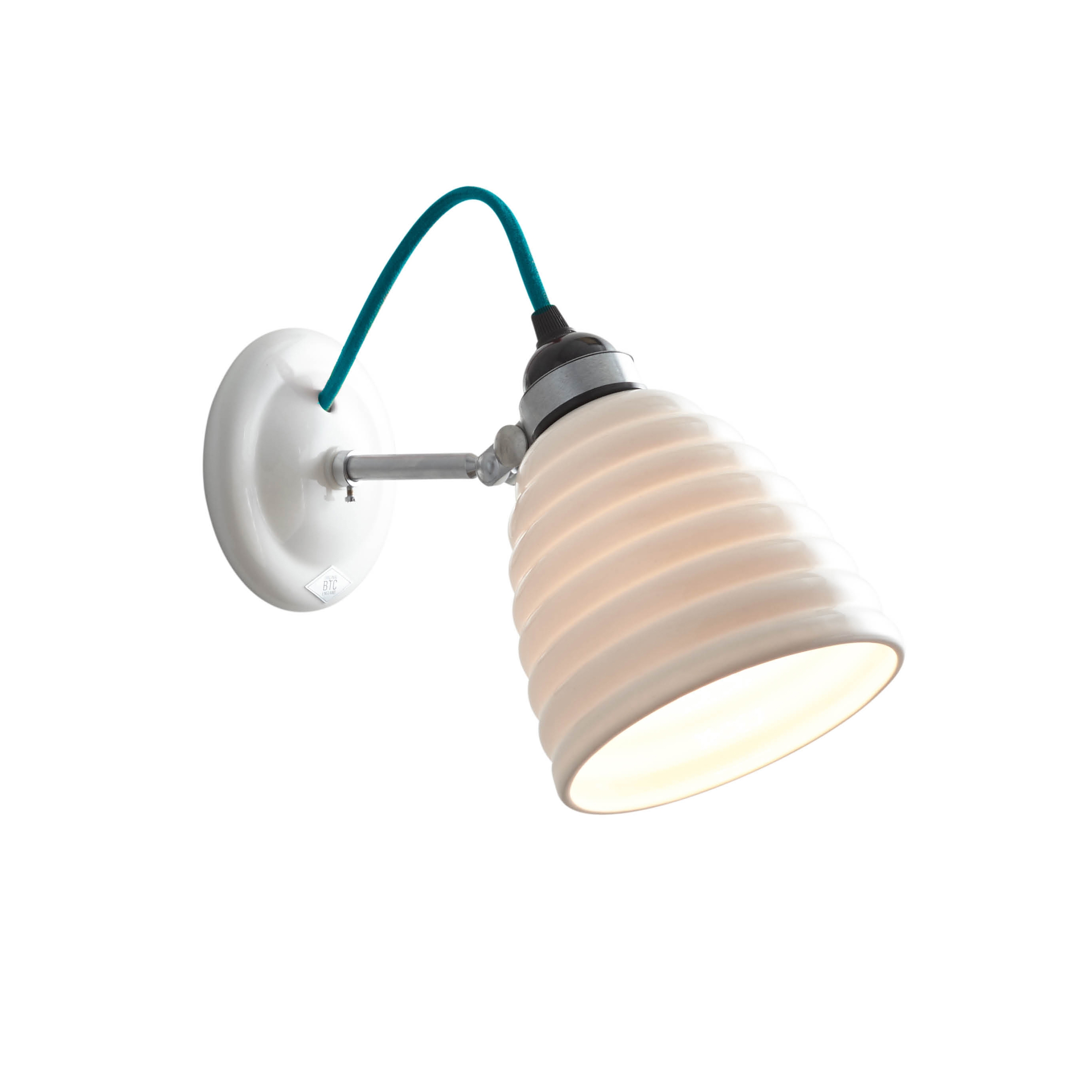 Hector Bibendum Wall Light, Natural with Turquoise Cable
