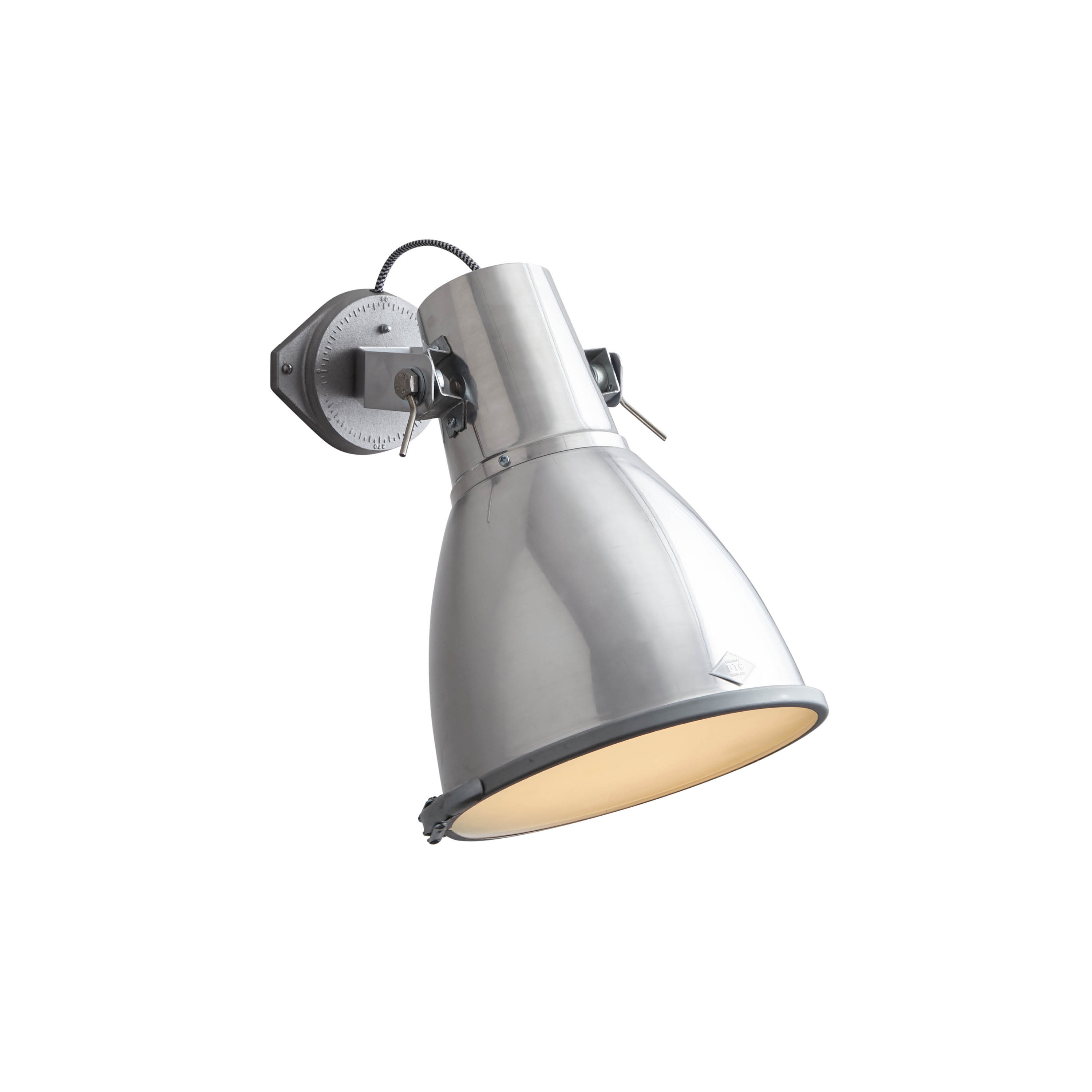 Mostra il prodotto Stirrup 3 Wall Light with Sandblasted Glass, Natural Aluminium del produttore Original BTC