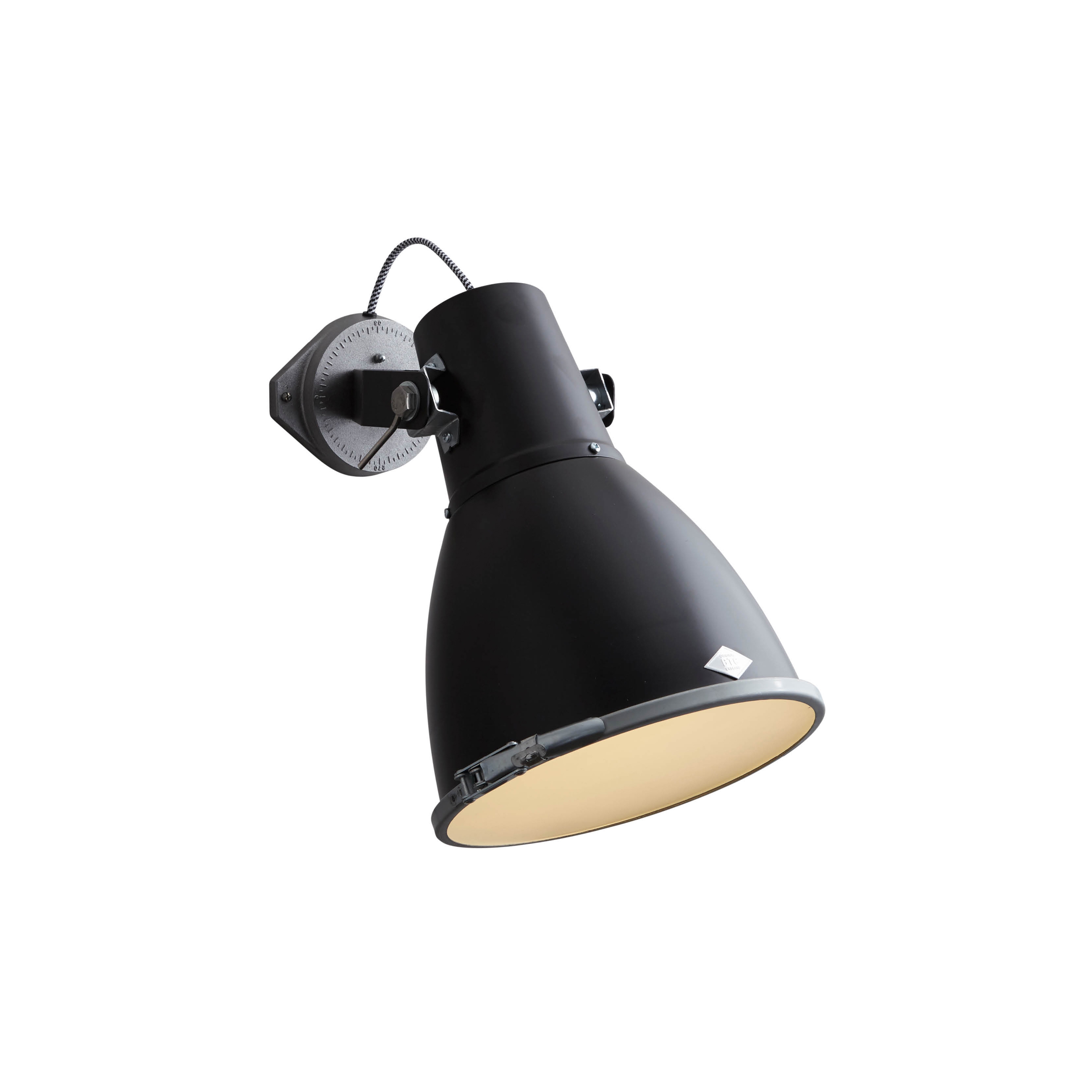 Mostra il prodotto Stirrup 3 Wall Light with Sandblasted Glass, Black del produttore Original BTC