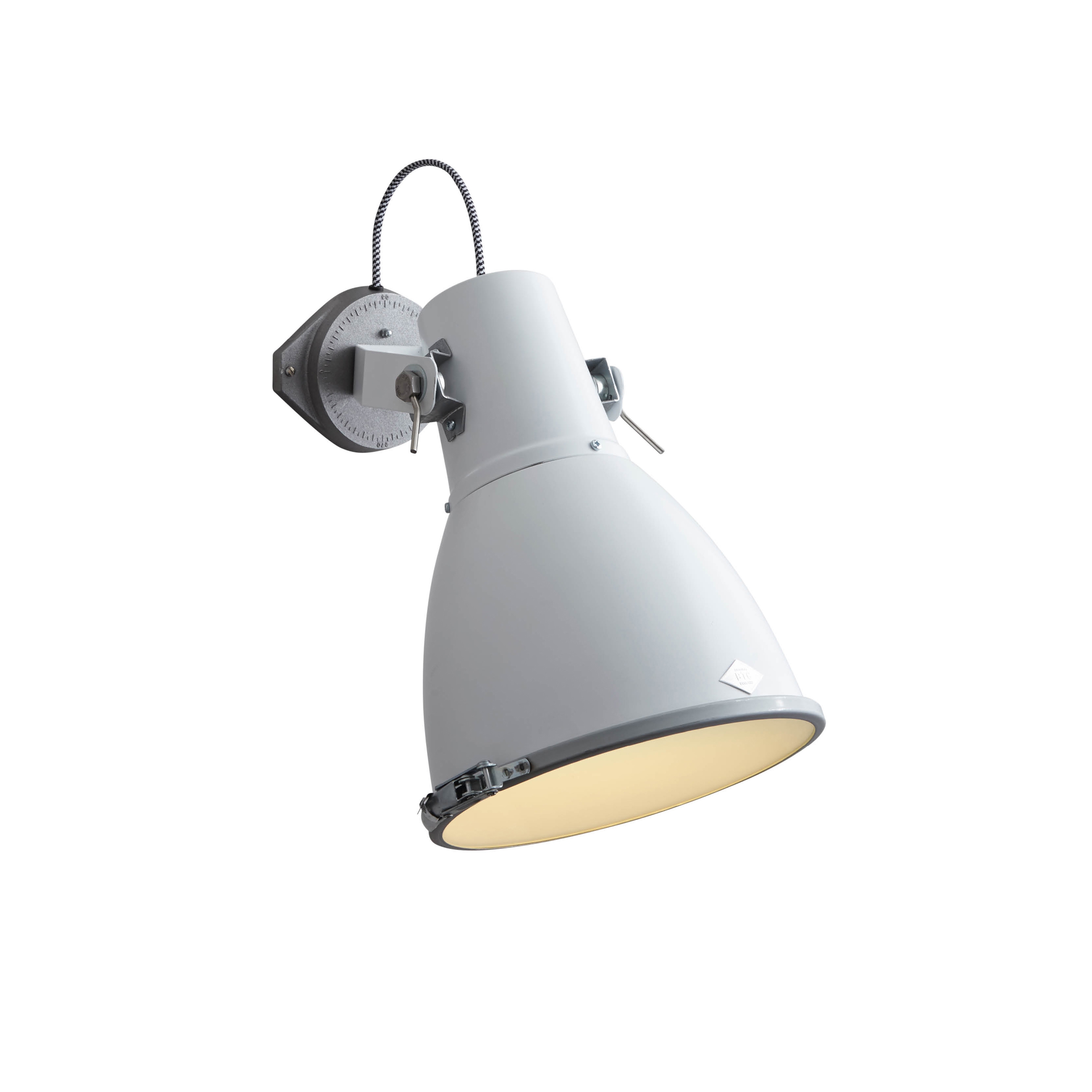 Mostra il prodotto Stirrup 3 Wall Light with Sandblasted Glass, White del produttore Original BTC