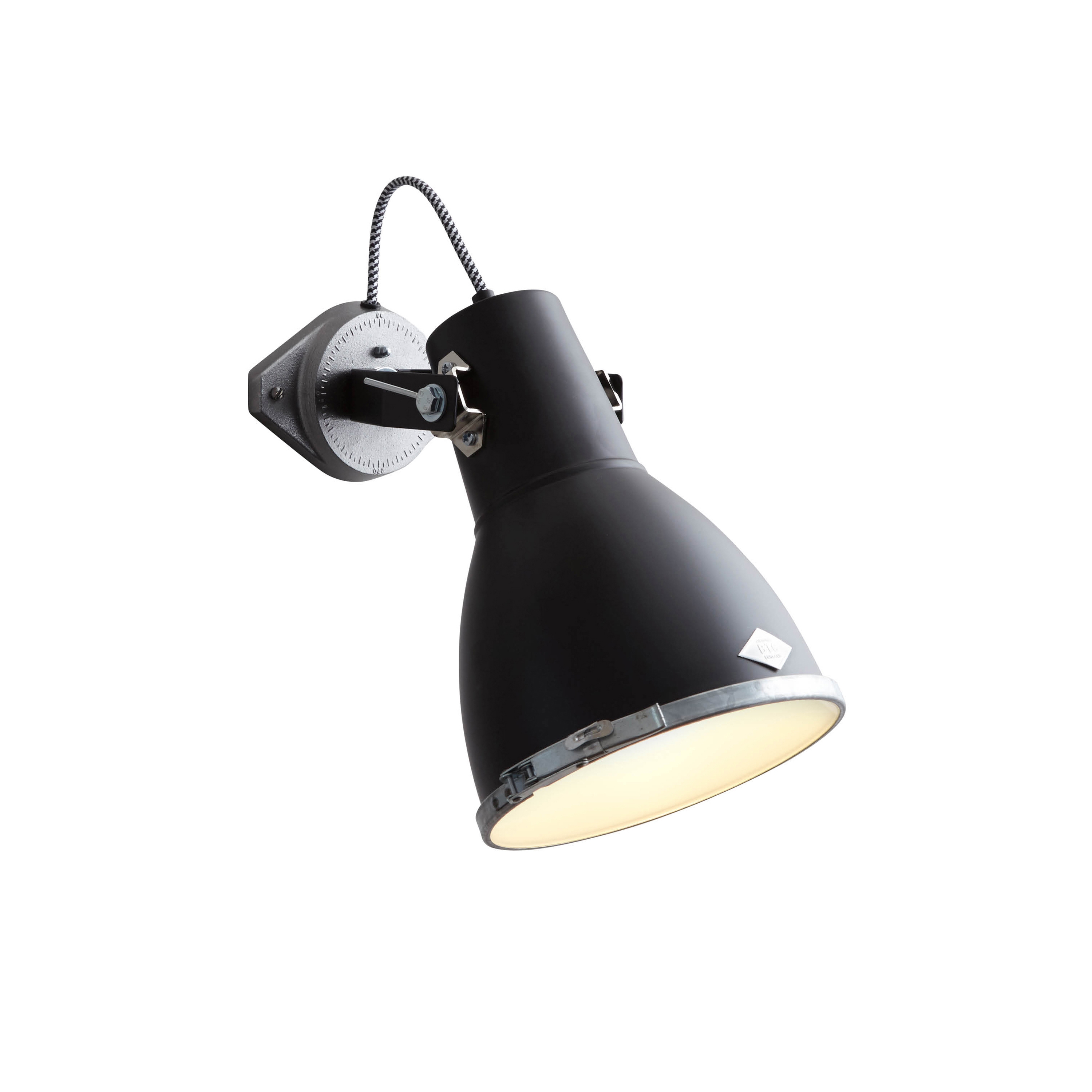 Mostra il prodotto Stirrup 2 Wall Light with Etched Glass, Black del produttore Original BTC