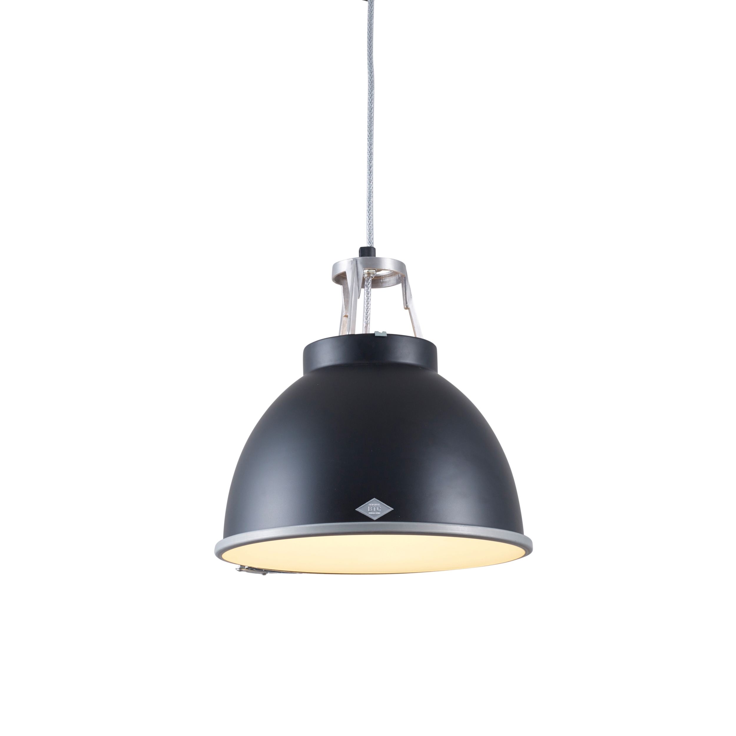 Mostra il prodotto Titan Size 1 Pendant Light, Black with Etched Glass del produttore Original BTC