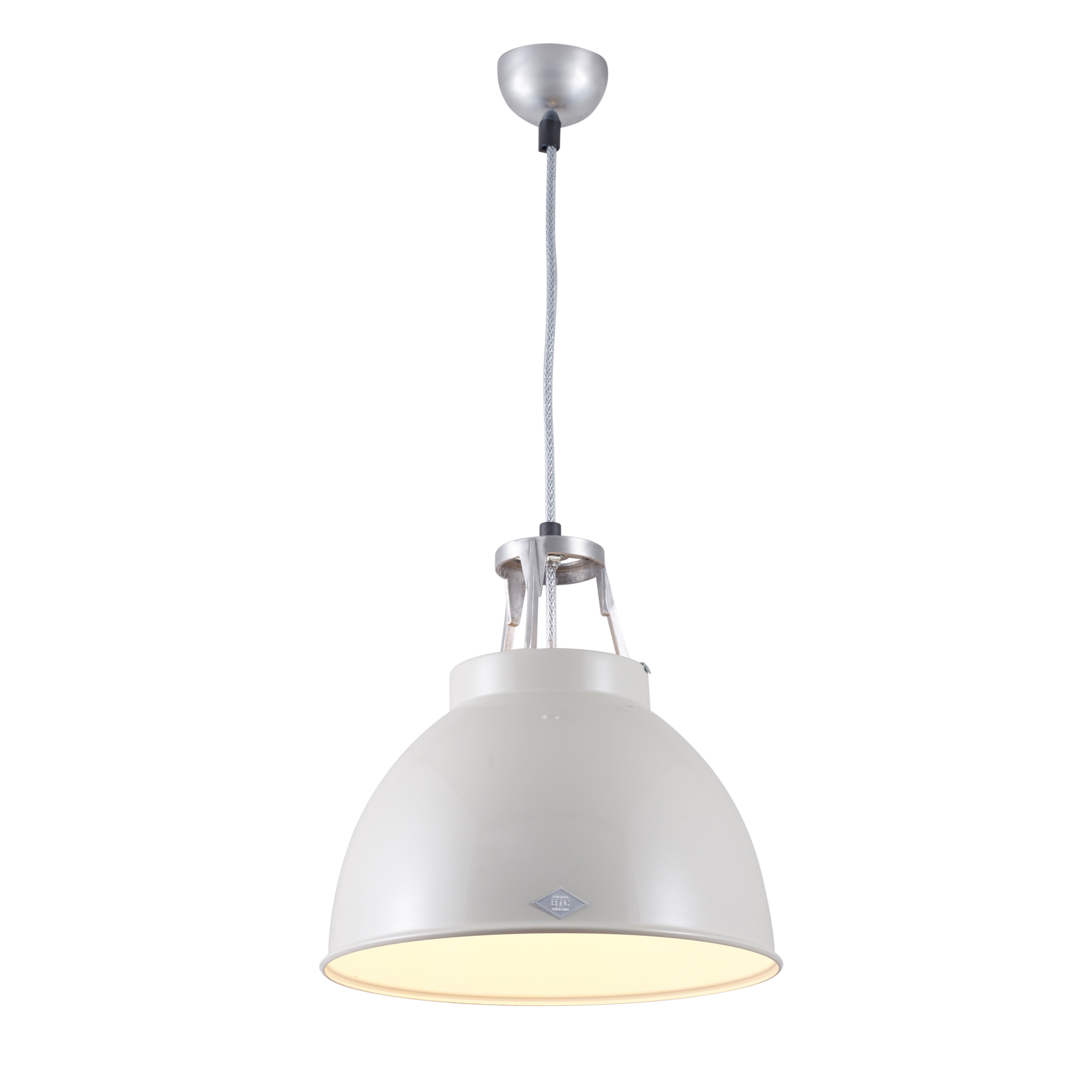 Mostra il prodotto Titan Size 1 Pendant Light, Putty Grey/White Interior del produttore Original BTC