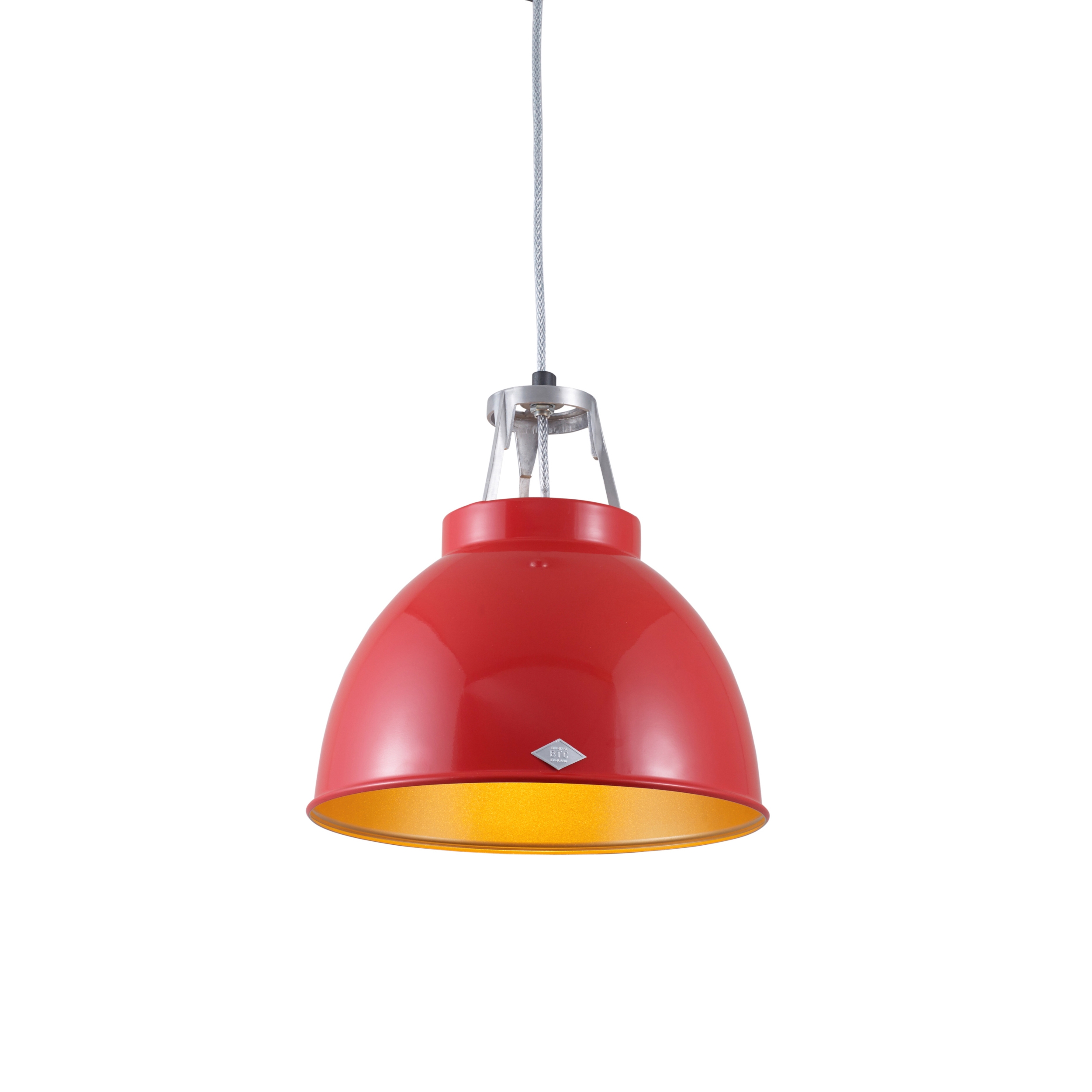 Display product Titan Size 1 Pendant Light, Red/Gold Interior from manufacturer Original BTC
