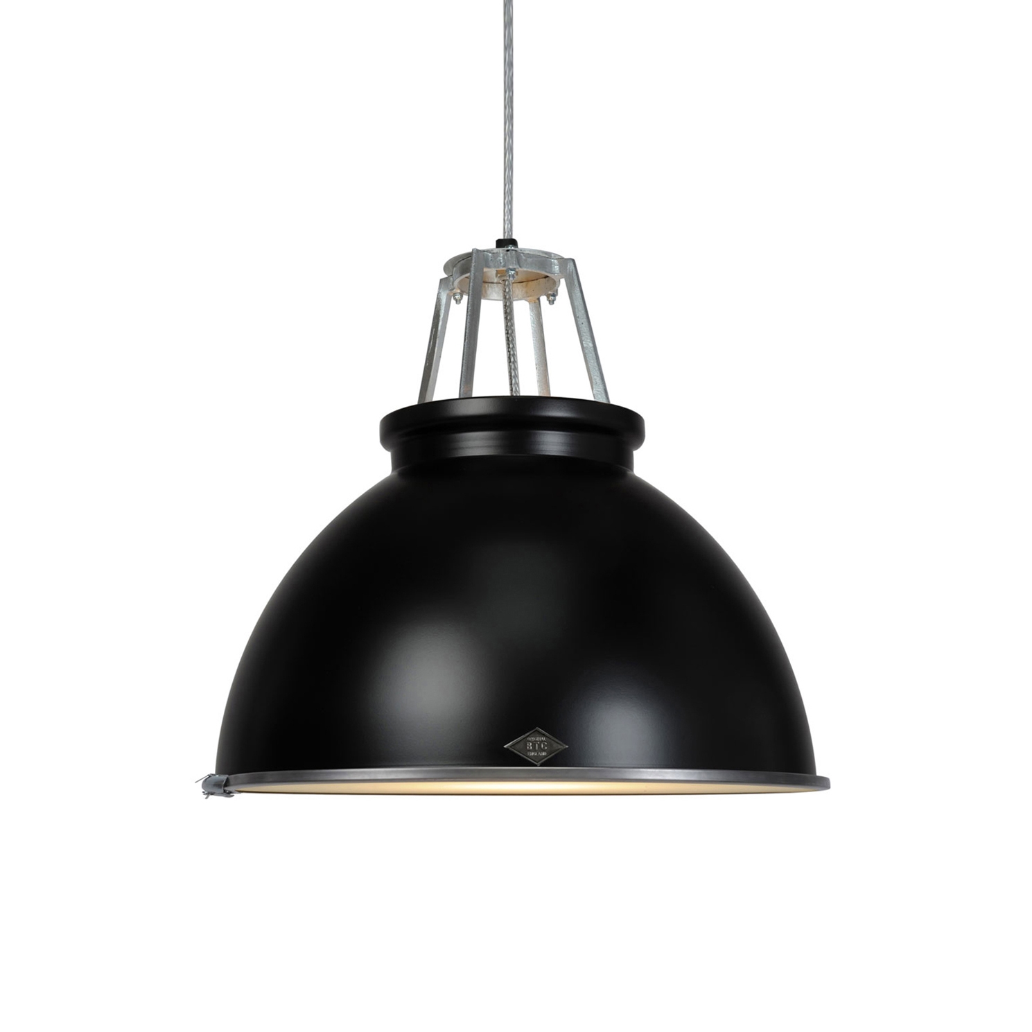 Mostra il prodotto Titan Size 3 Pendant Light, Black with Etched Glass del produttore Original BTC