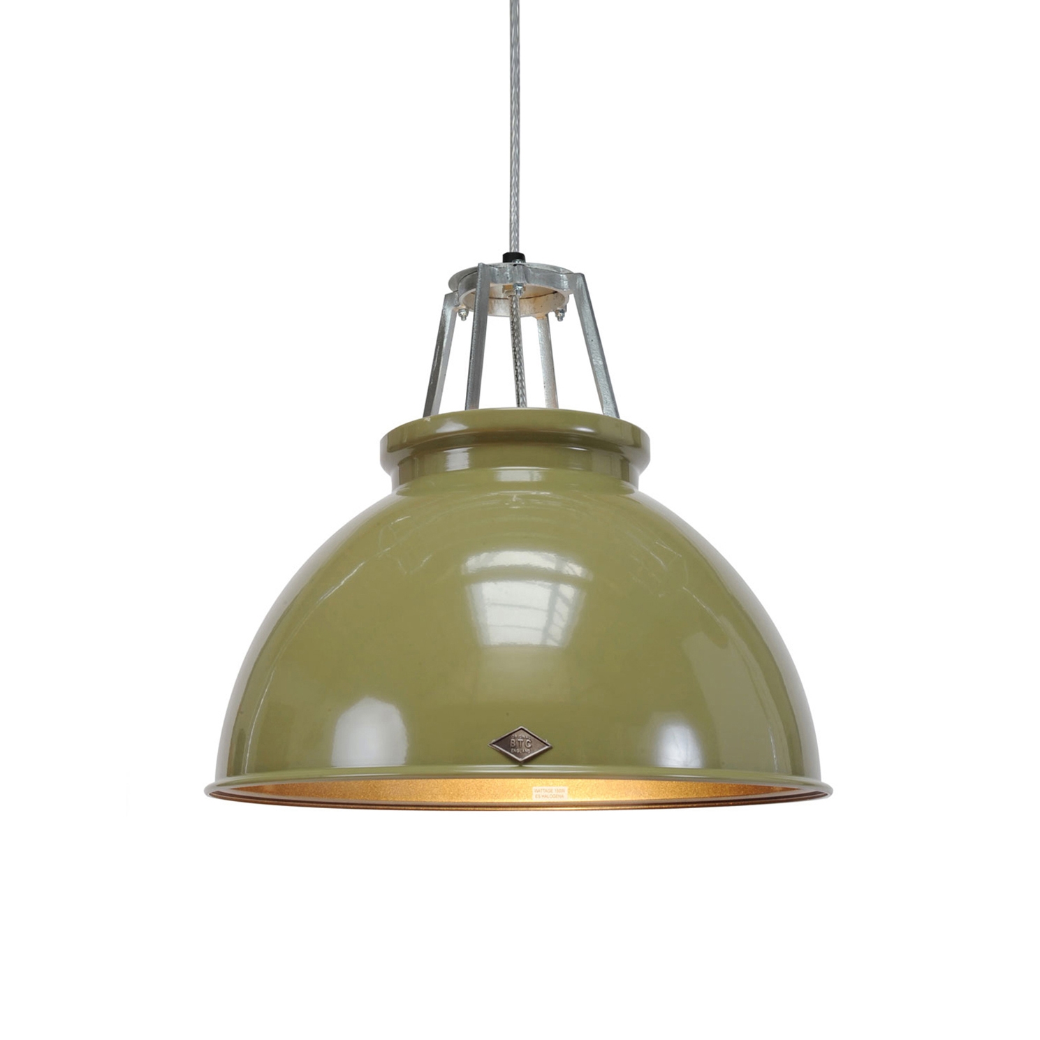 Mostra il prodotto Titan Size 3 Pendant Light, Olive Green/Bronze Interior del produttore Original BTC