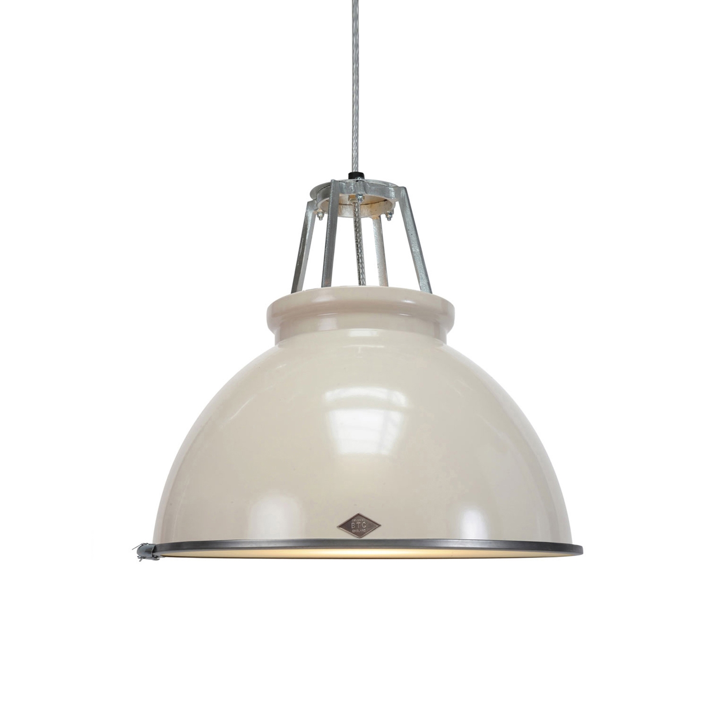 Mostra il prodotto Titan Size 3 Pendant Light, Putty Grey with Etched Glass del produttore Original BTC