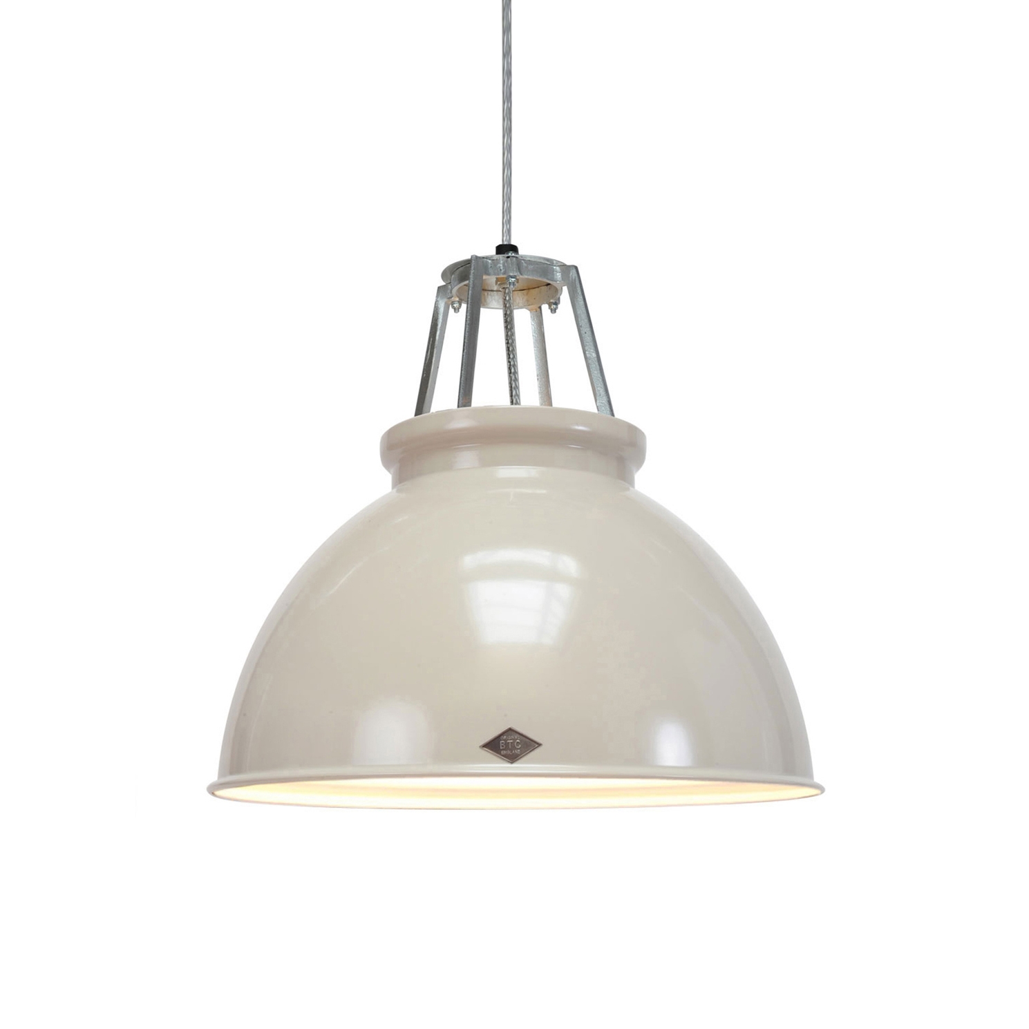 Mostra il prodotto Titan Size 3 Pendant Light, Putty Grey/White Interior del produttore Original BTC