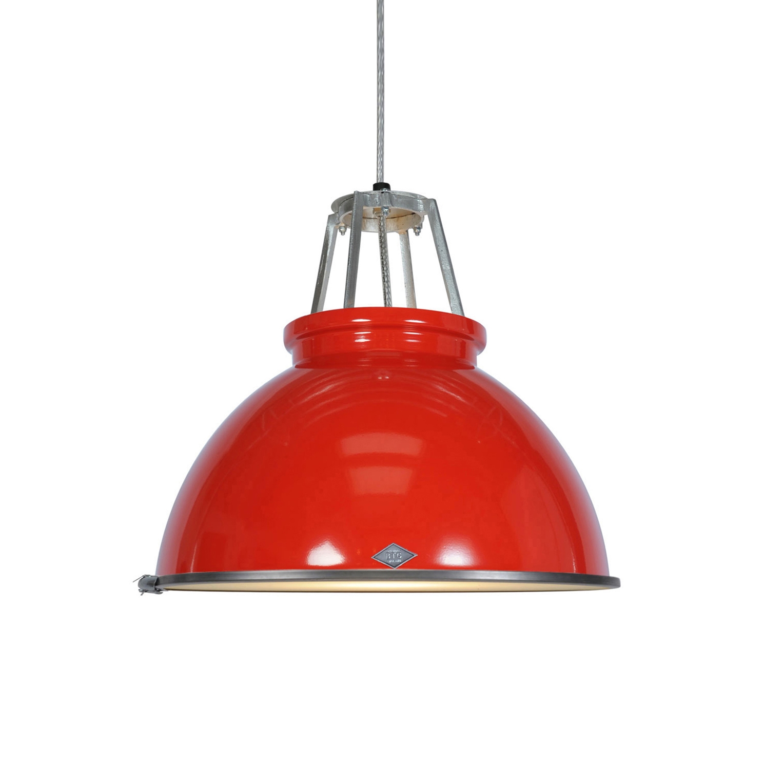 Mostrar el producto Titan Size 3 Pendant Light, Red with Etched Glass del fabricante Original BTC
