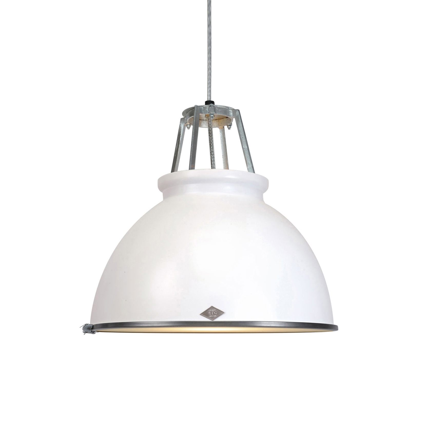 Mostra il prodotto Titan Size 3 Pendant Light, White with Etched Glass del produttore Original BTC