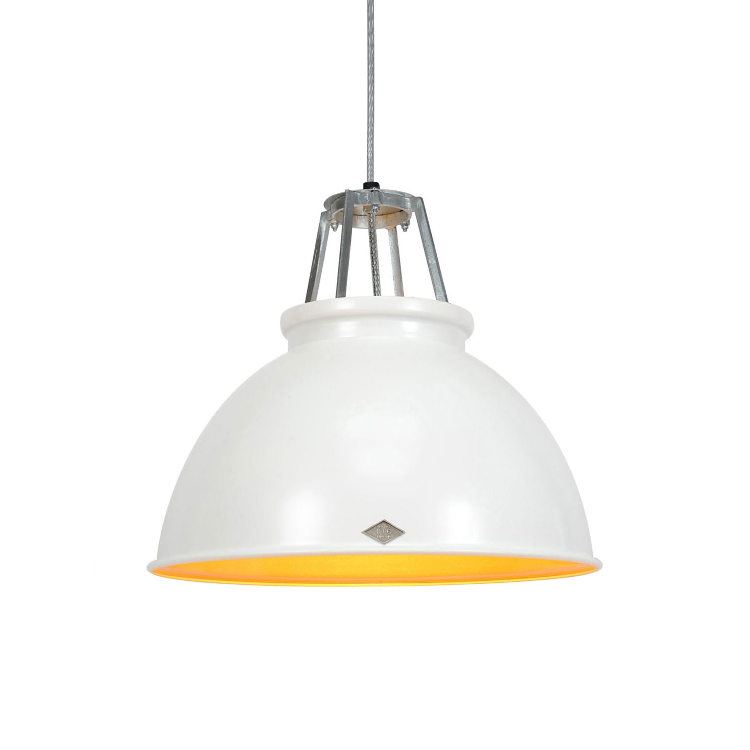 Mostra il prodotto Titan Size 3 Pendant Light, White/Gold Interior del produttore Original BTC