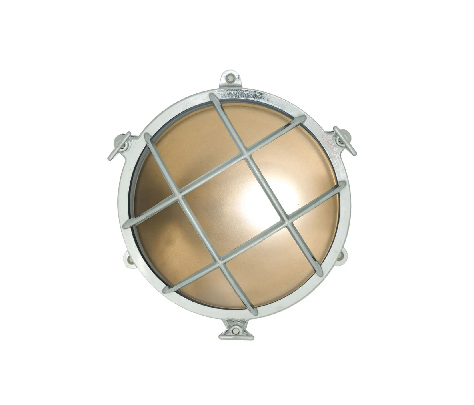 Original BTC - Brass Bulkhead Wandleuchte, Wandschrauben am Gehäuse, Verchromt