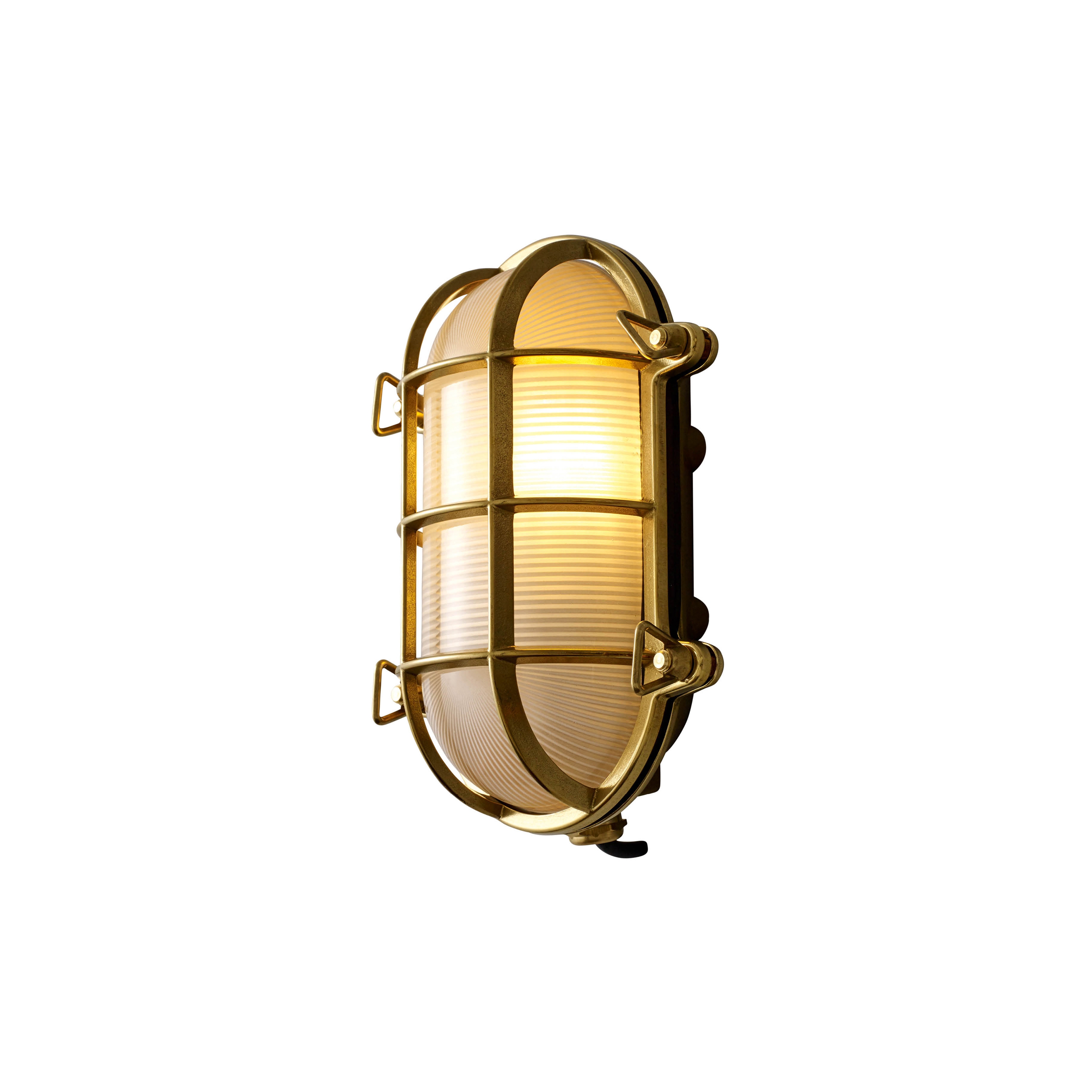 Display product Oval Brass Bulkhead with Int. Fixing Points, Polished Brass from manufacturer Original BTC