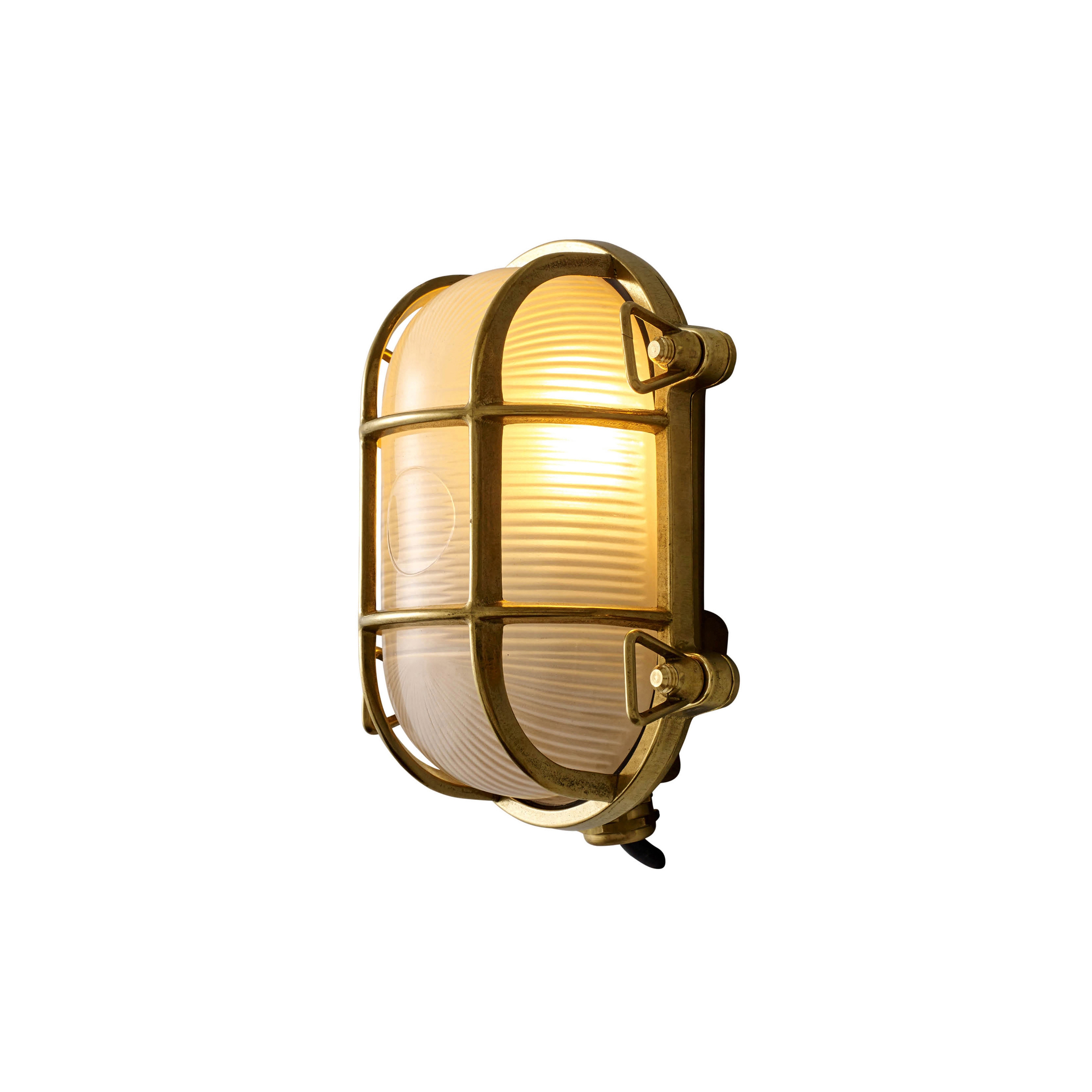 Produkt Ovale Brass Bulkhead Wandleuchte, Wandschrauben in Gehäuse, Poliertes Messing des Herstellers Original BTC anzeigen
