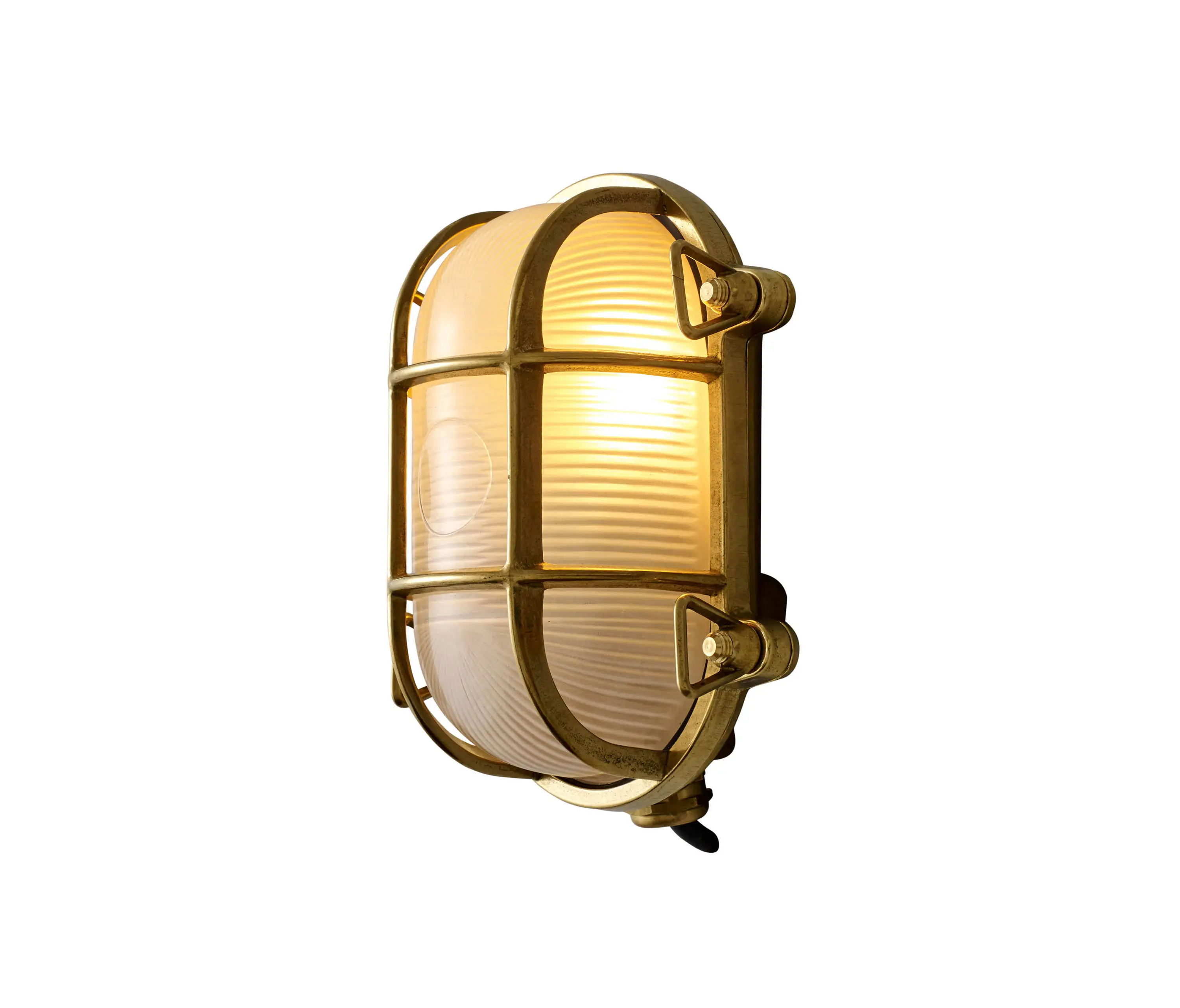 Original BTC - Oval Brass Bulkhead with Internal Fixing Points, Pol Brass