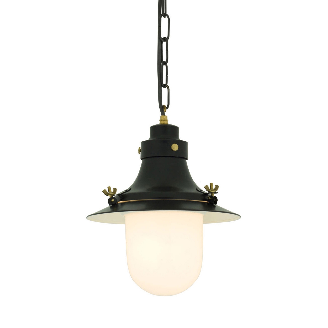 Mostrar el producto Ship's Small Decklight, Painted Black, Opal Glass del fabricante Original BTC