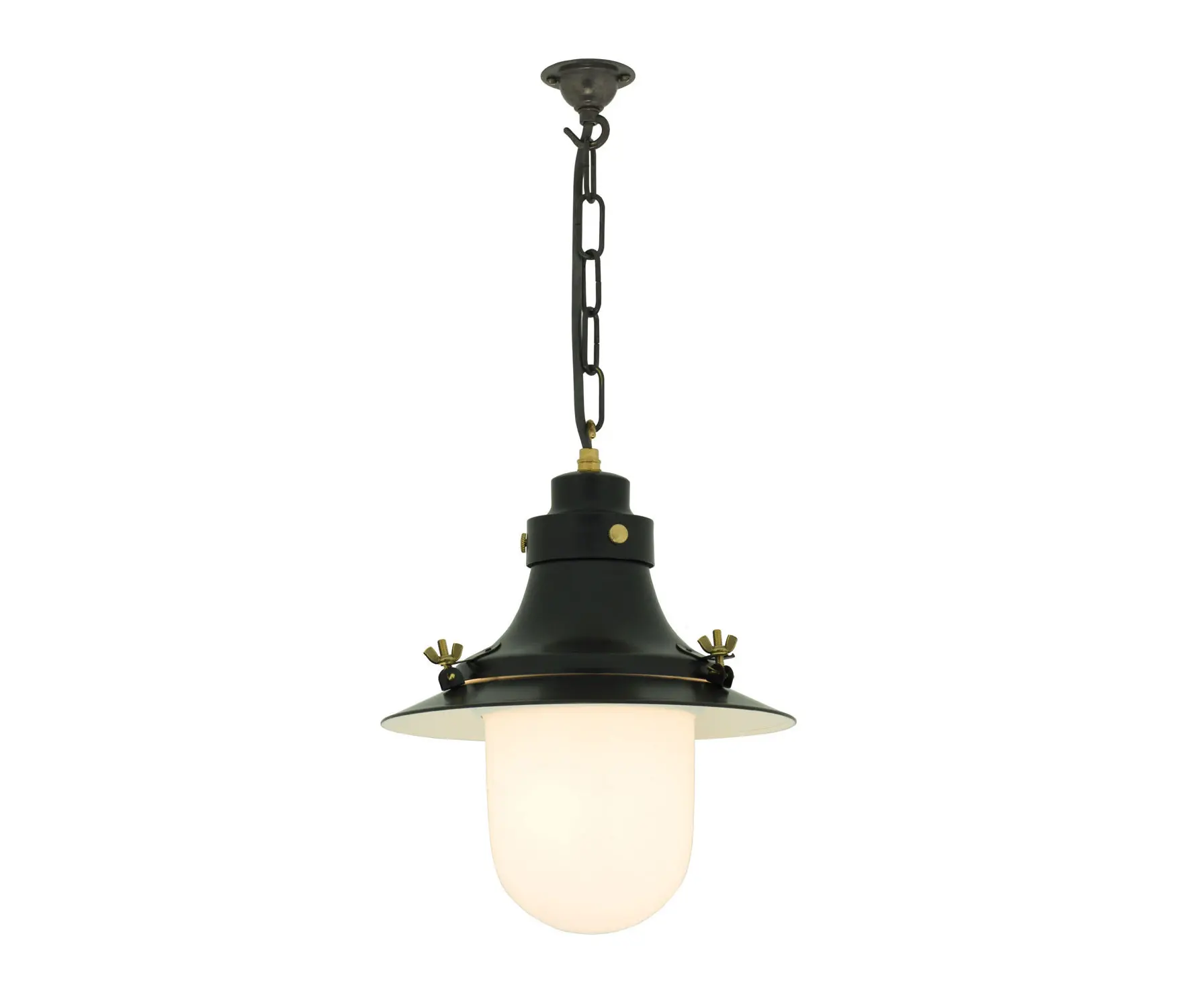 Original BTC - Ship's Small Decklight, Painted Black, Opal Glass