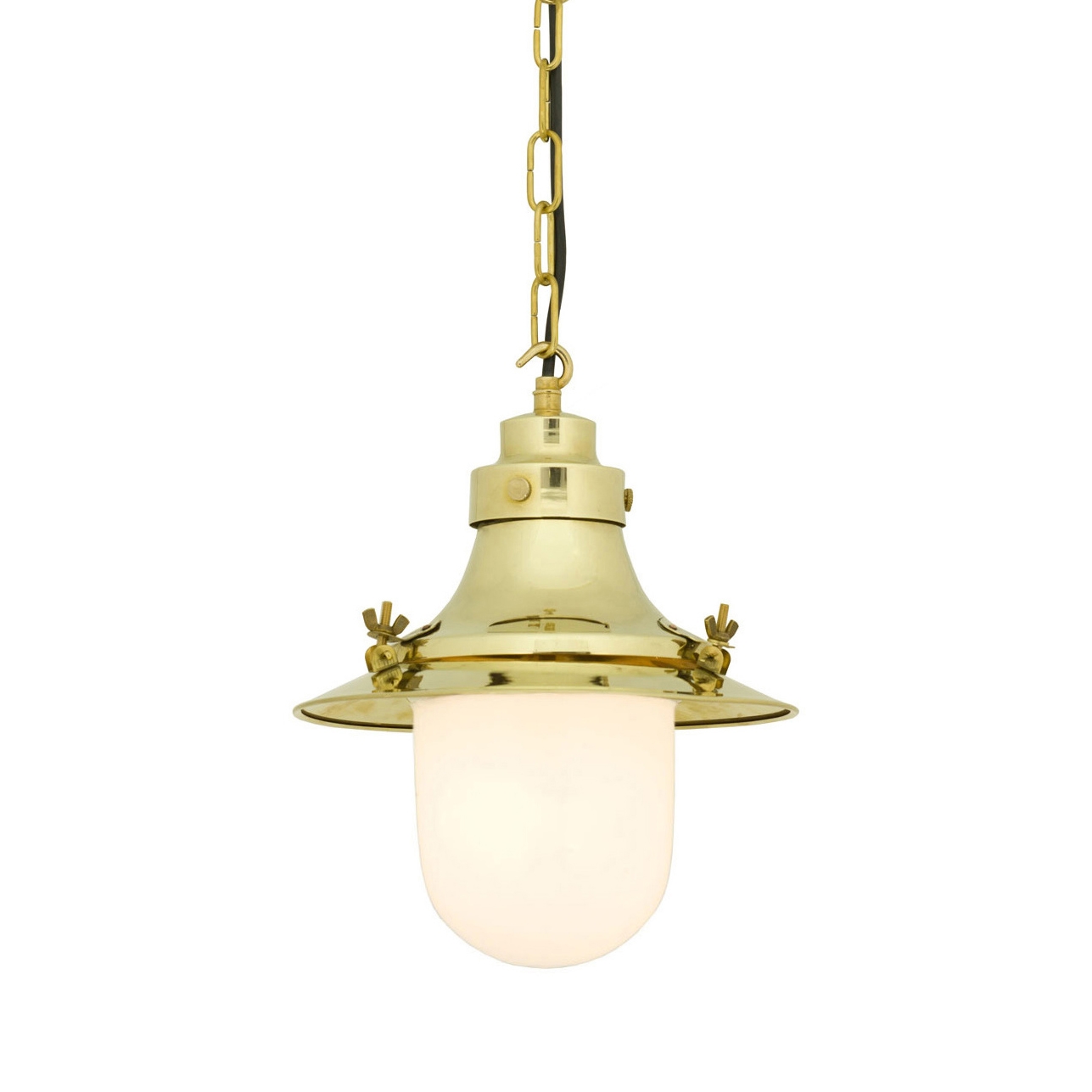 Mostrar el producto Ship's Small Decklight, Polished Brass, Opal Glass del fabricante Original BTC