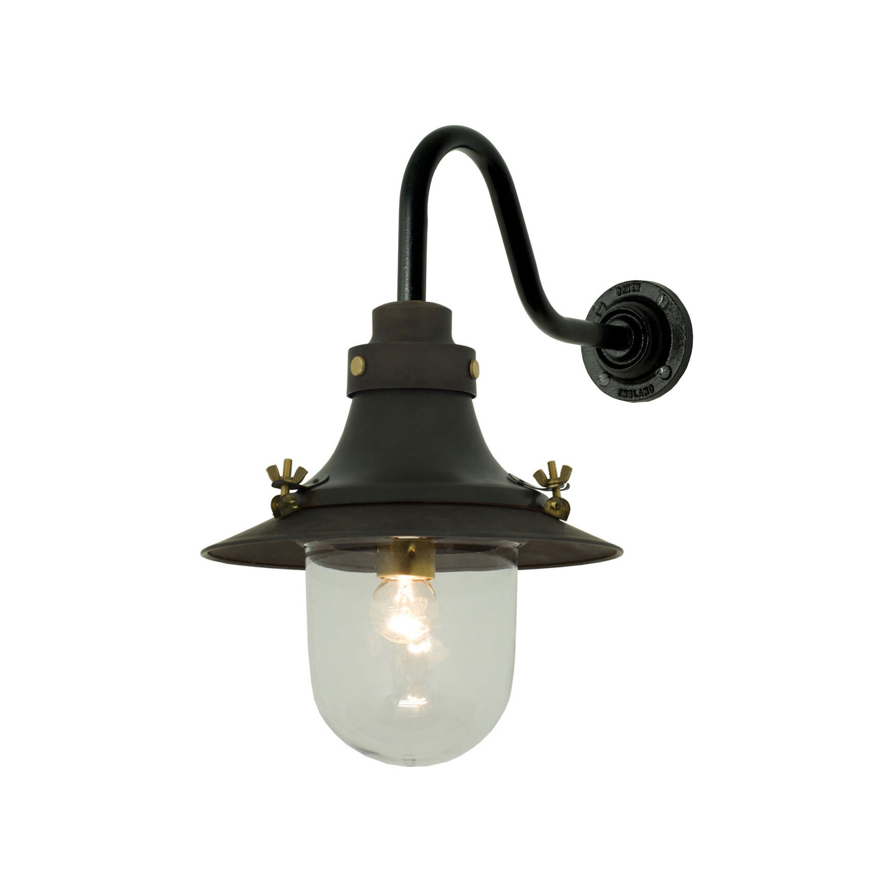 Mostrar el producto Ship's Small Decklight, Wall Light, Weathered Copper Clear Glass del fabricante Original BTC