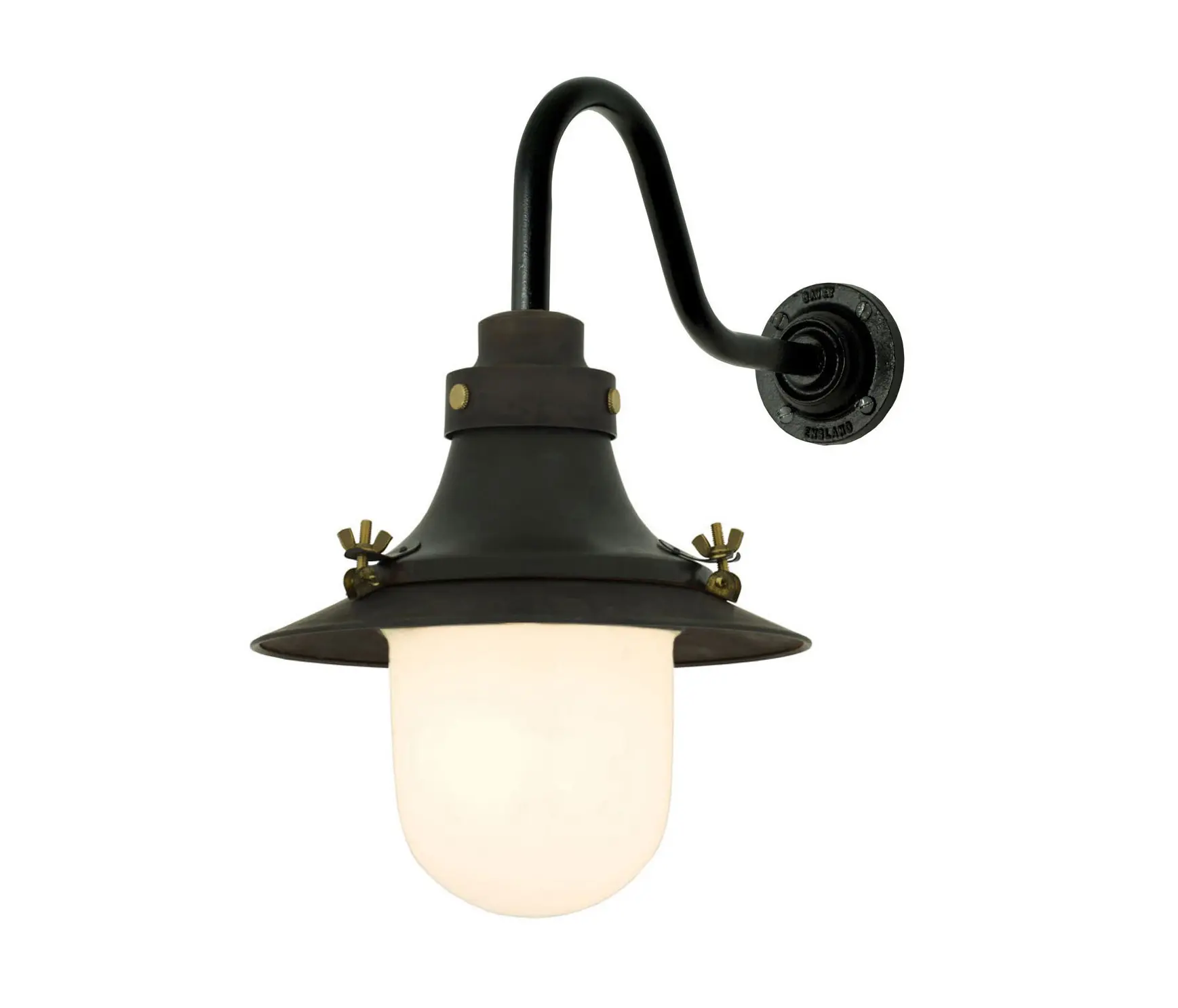 Original BTC - Ship's Small Decklight, Wall Light, Weathered Copper, Opal Glass