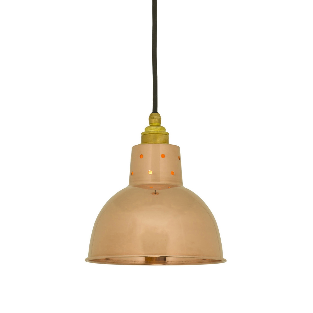 Display product Spun Reflector with Cord Grip Lamp holder Polished Copper from manufacturer Original BTC