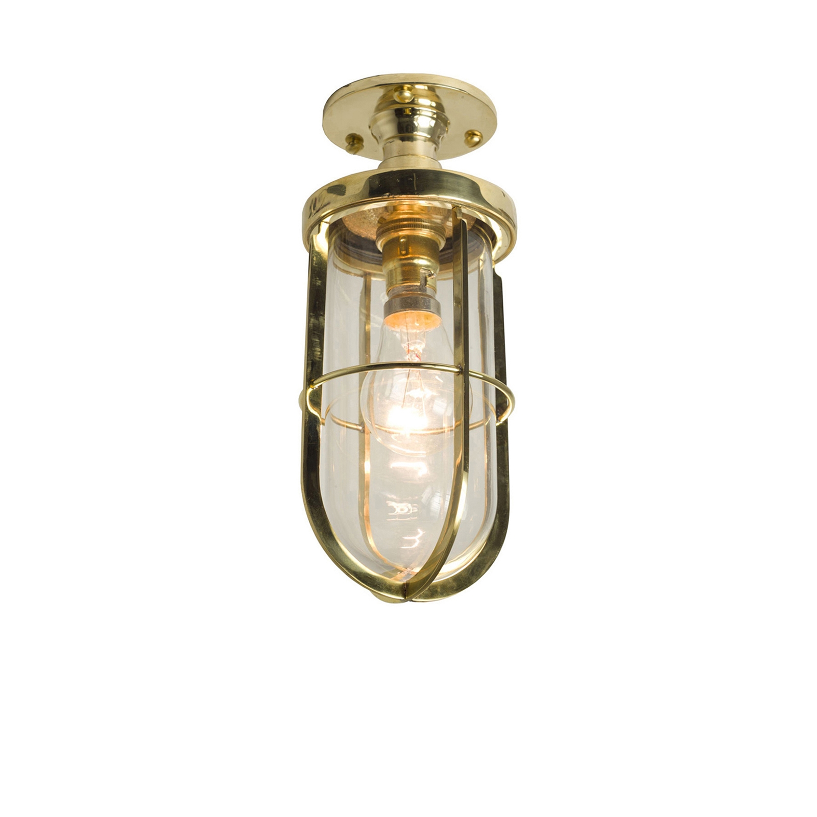 Mostrar el producto 7204 Weatherproof Ship's Well Glass Ceiling Light, Polished Brass, Clear Glass del fabricante Original BTC