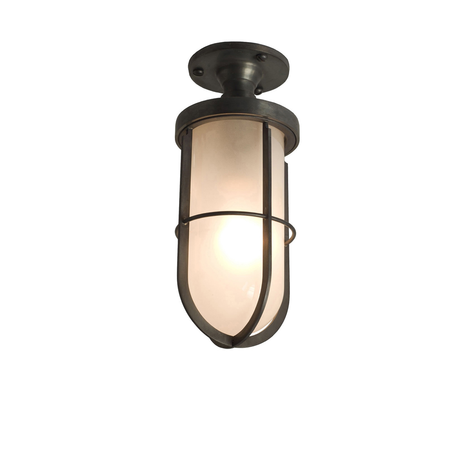 Mostra il prodotto Weatherproof Ships Well Glass Ceiling, Weathered Brass Frosted, E27 del produttore Original BTC
