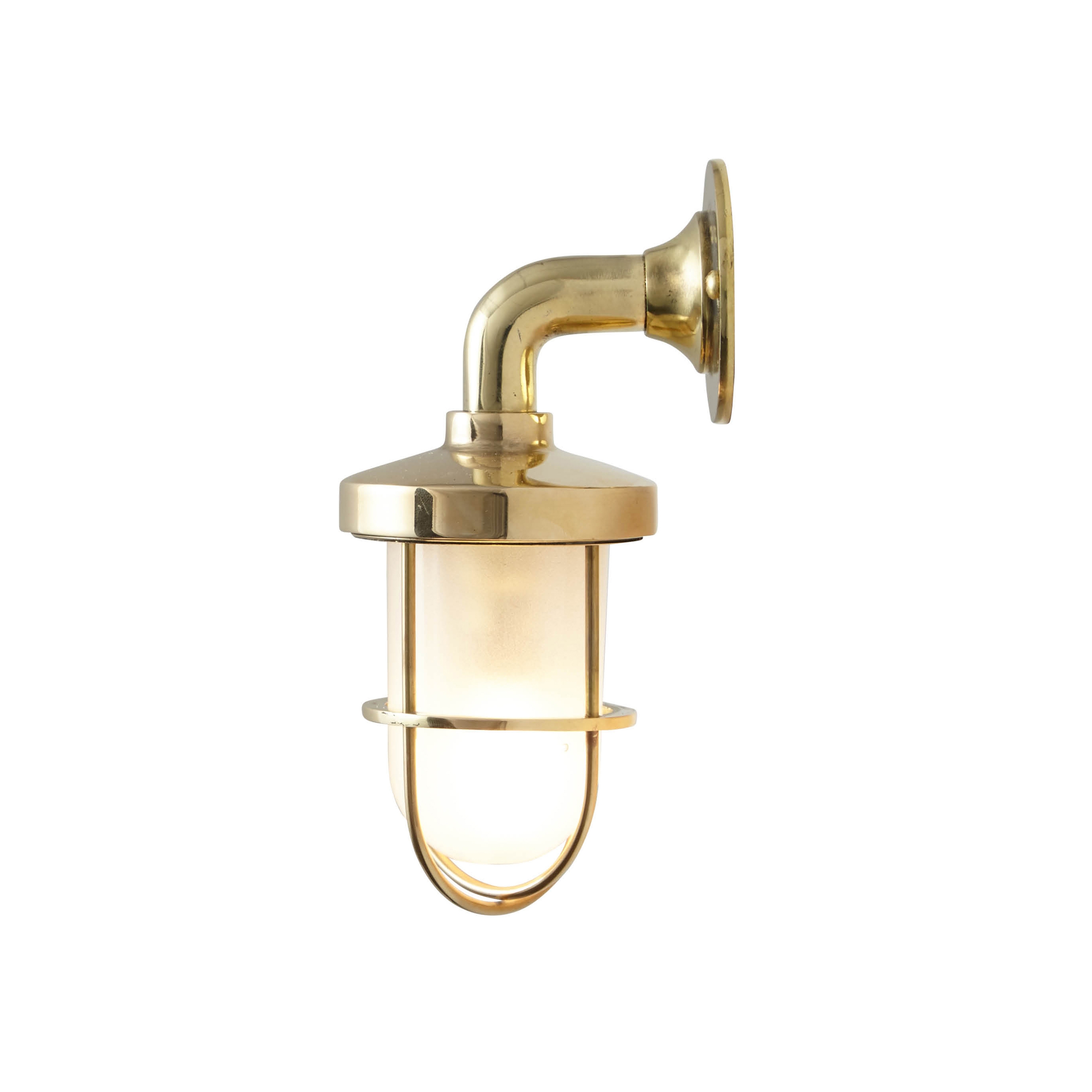 Mostra il prodotto Mini Weatherproof Ship's Well Glass, Polished Brass, Frosted del produttore Original BTC