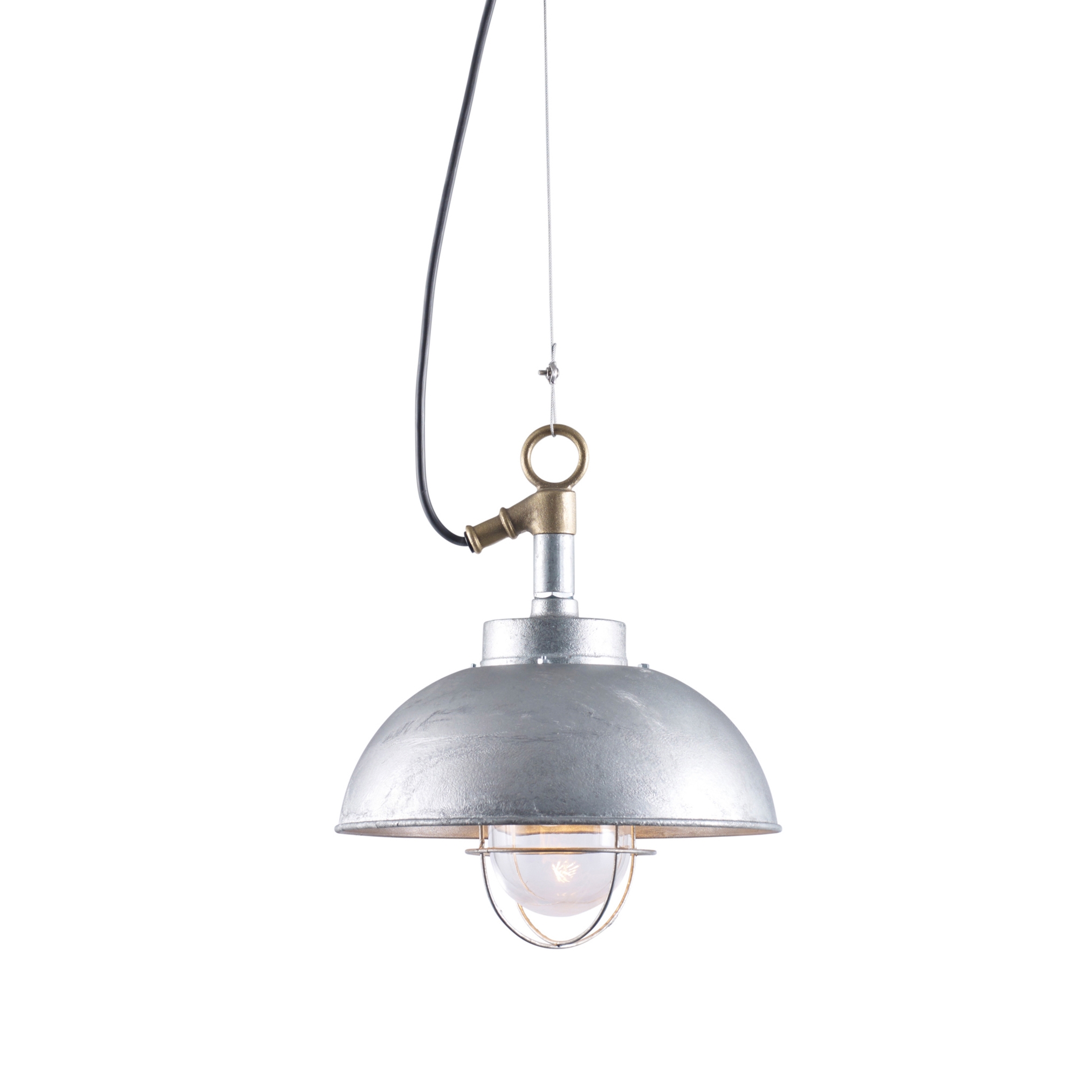 Display product Shipyard Pendant, Galvanised, Clear Glass from manufacturer Original BTC