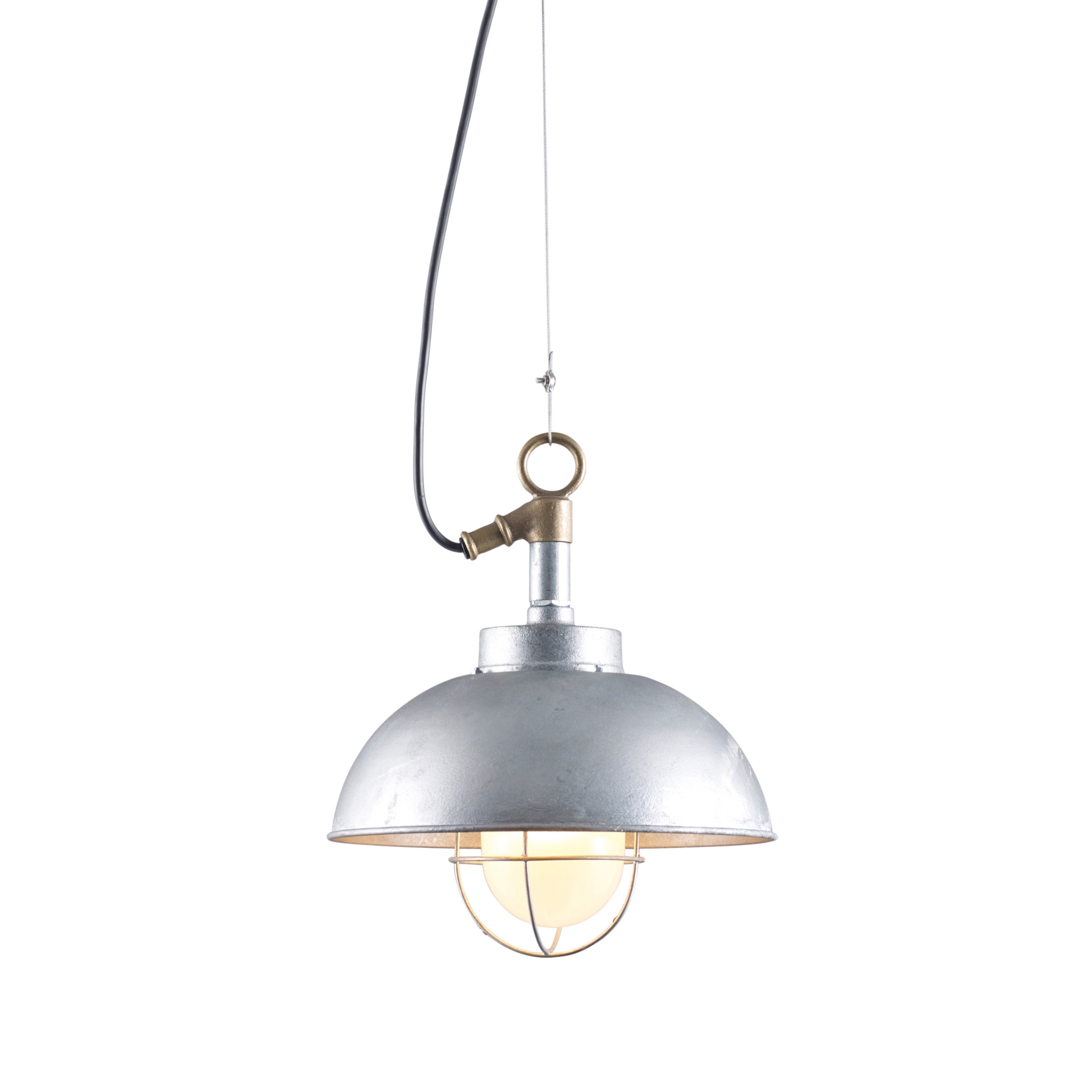 Mostrar el producto Shipyard Pendant, Galvanised, Frosted Glass del fabricante Original BTC
