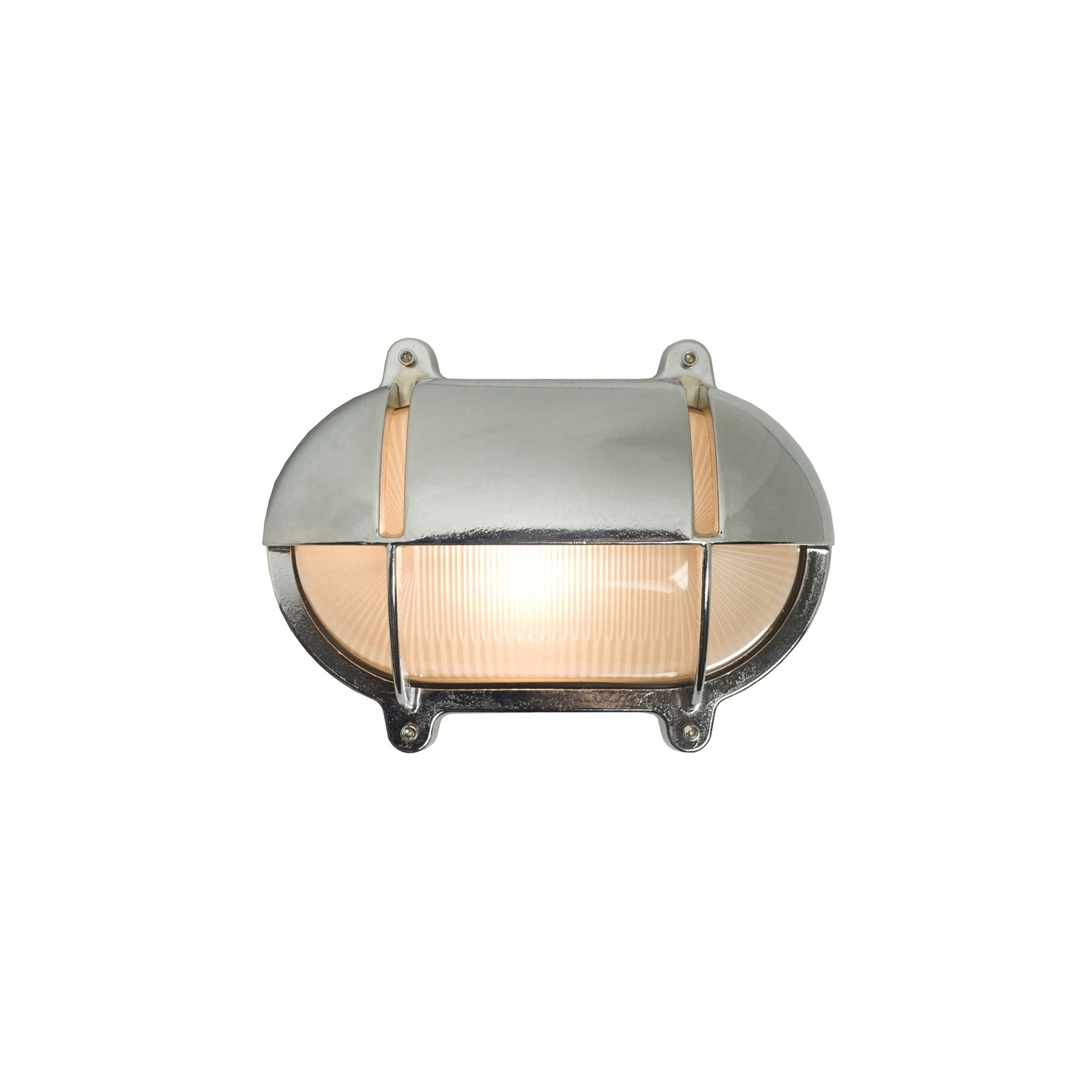 Mostra il prodotto Oval Brass Bulkhead With Eyelid Shield, Medium Chrome Plated del produttore Original BTC